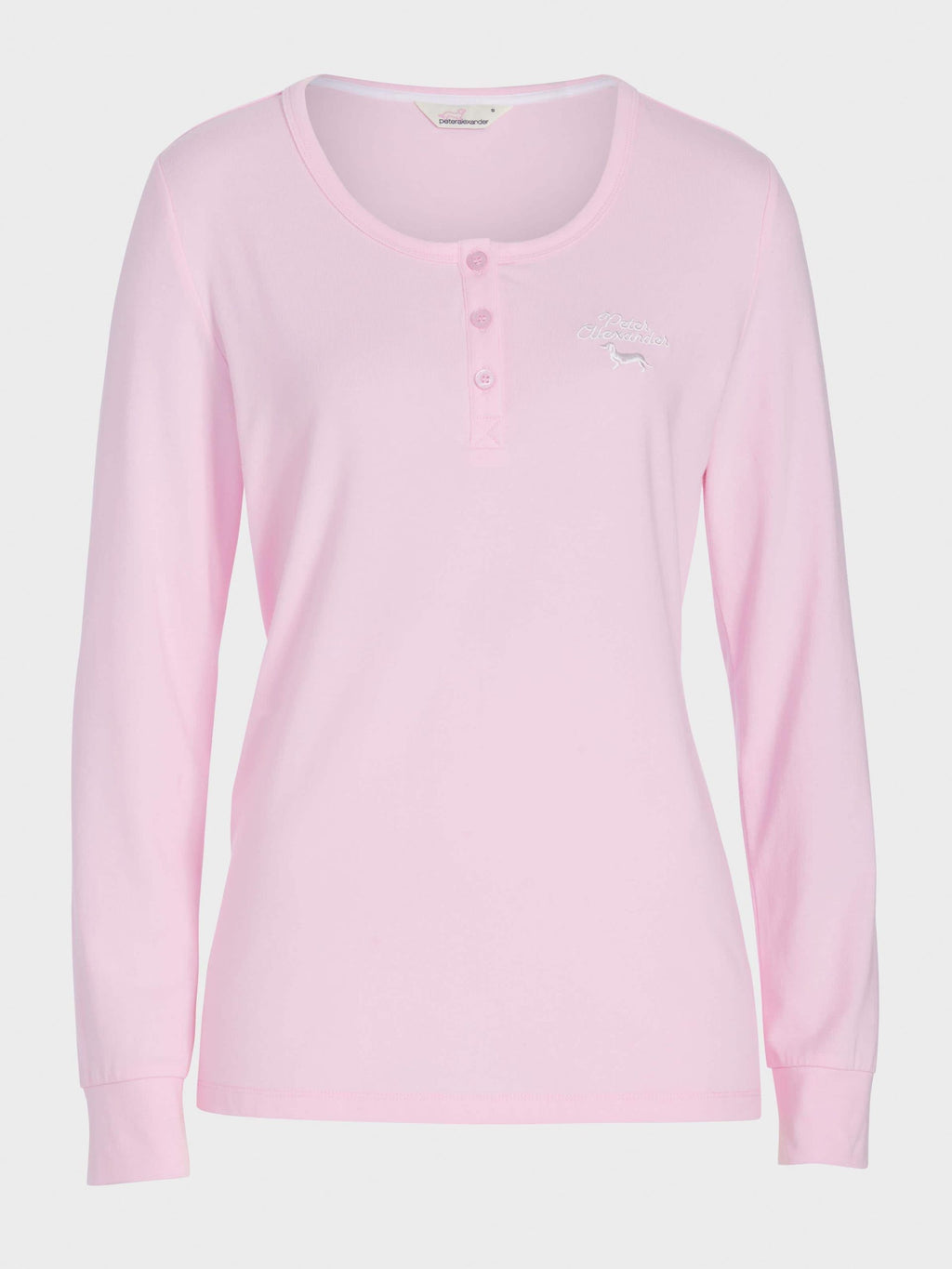 Pink Henley Long Sleeve Top pink