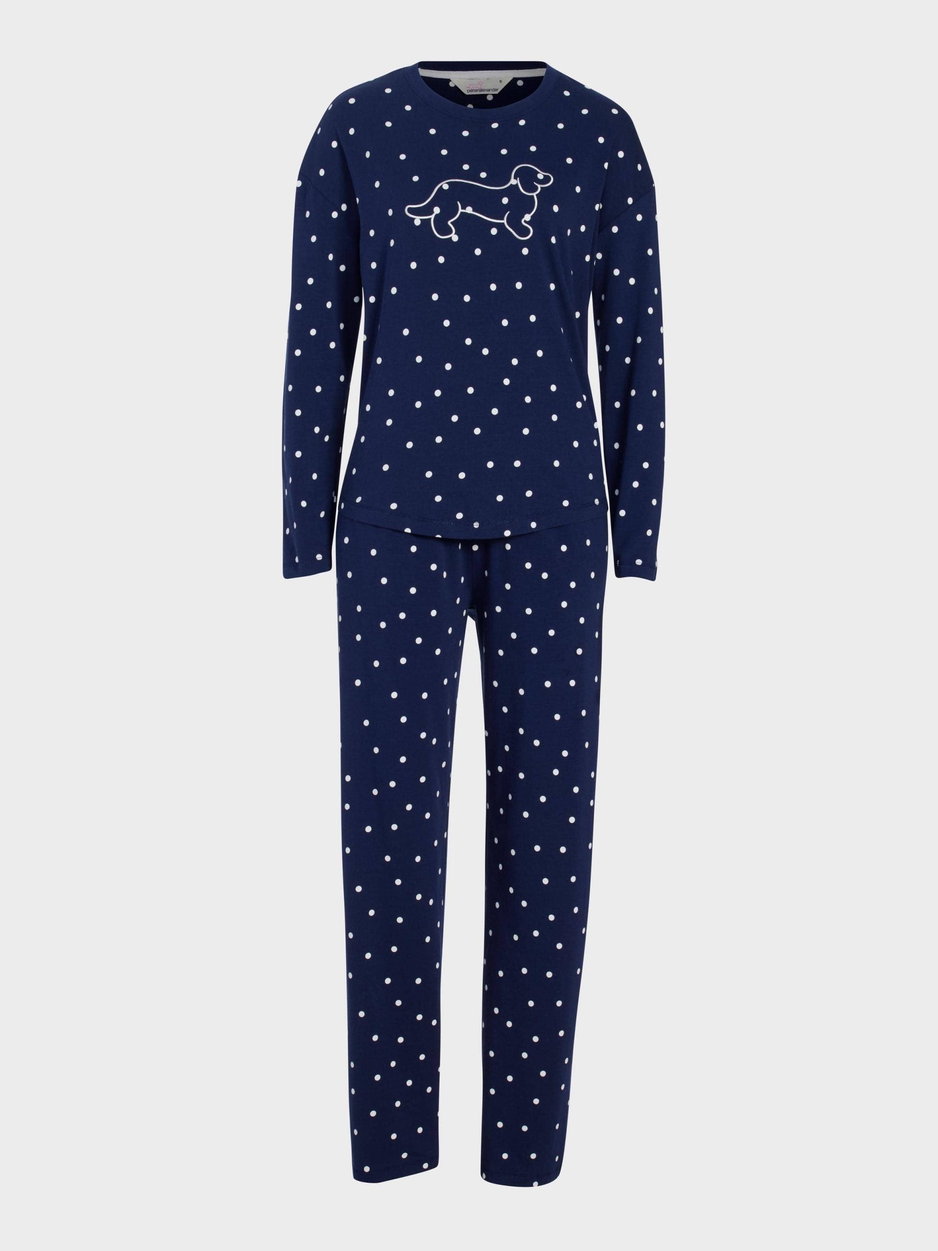 Navy Spot Long Sleeve Pj Set navy