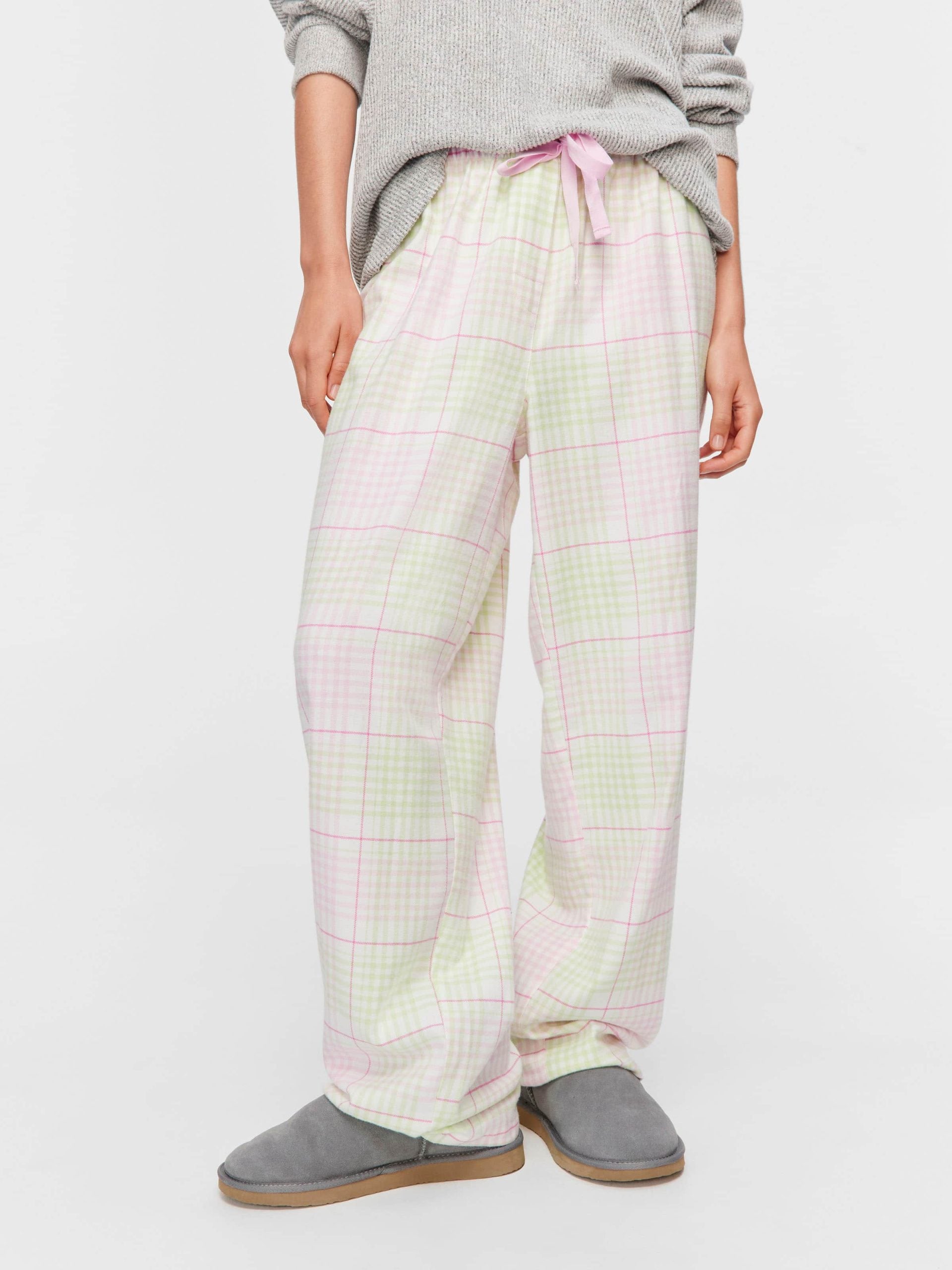 Pink & Green Check Classic Flannelette Pj Pant multi