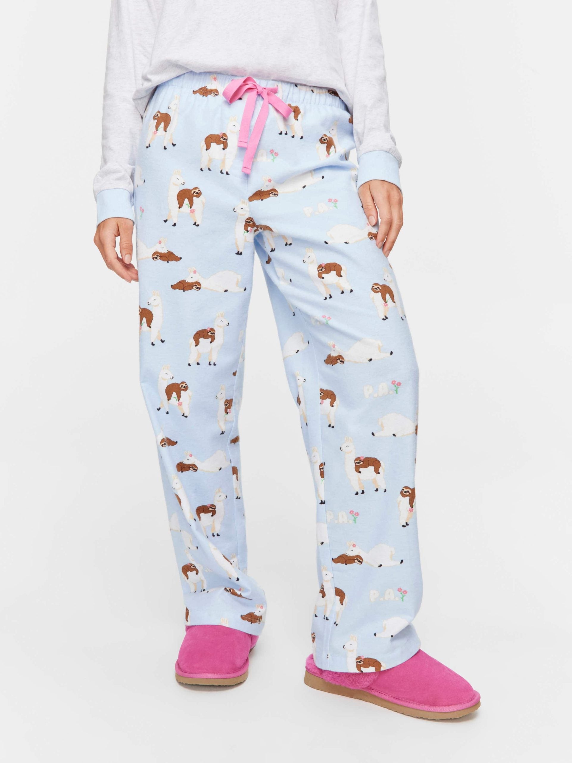 Llama Sloth Classic Flannelette Pj Pant multi