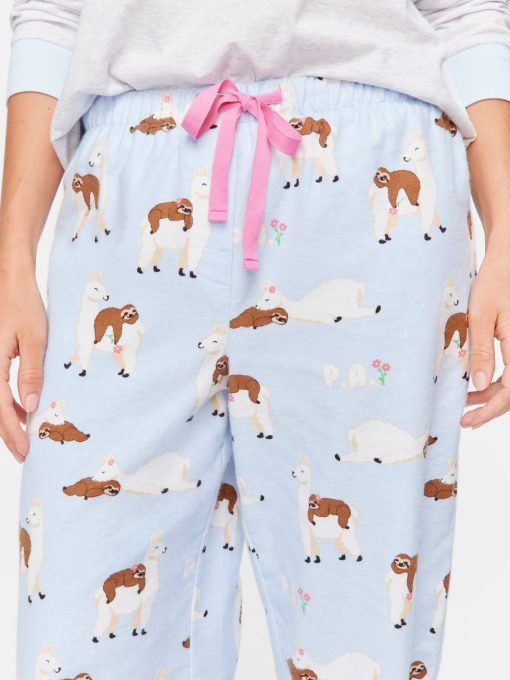 Llama Sloth Classic Flannelette Pj Pant multi