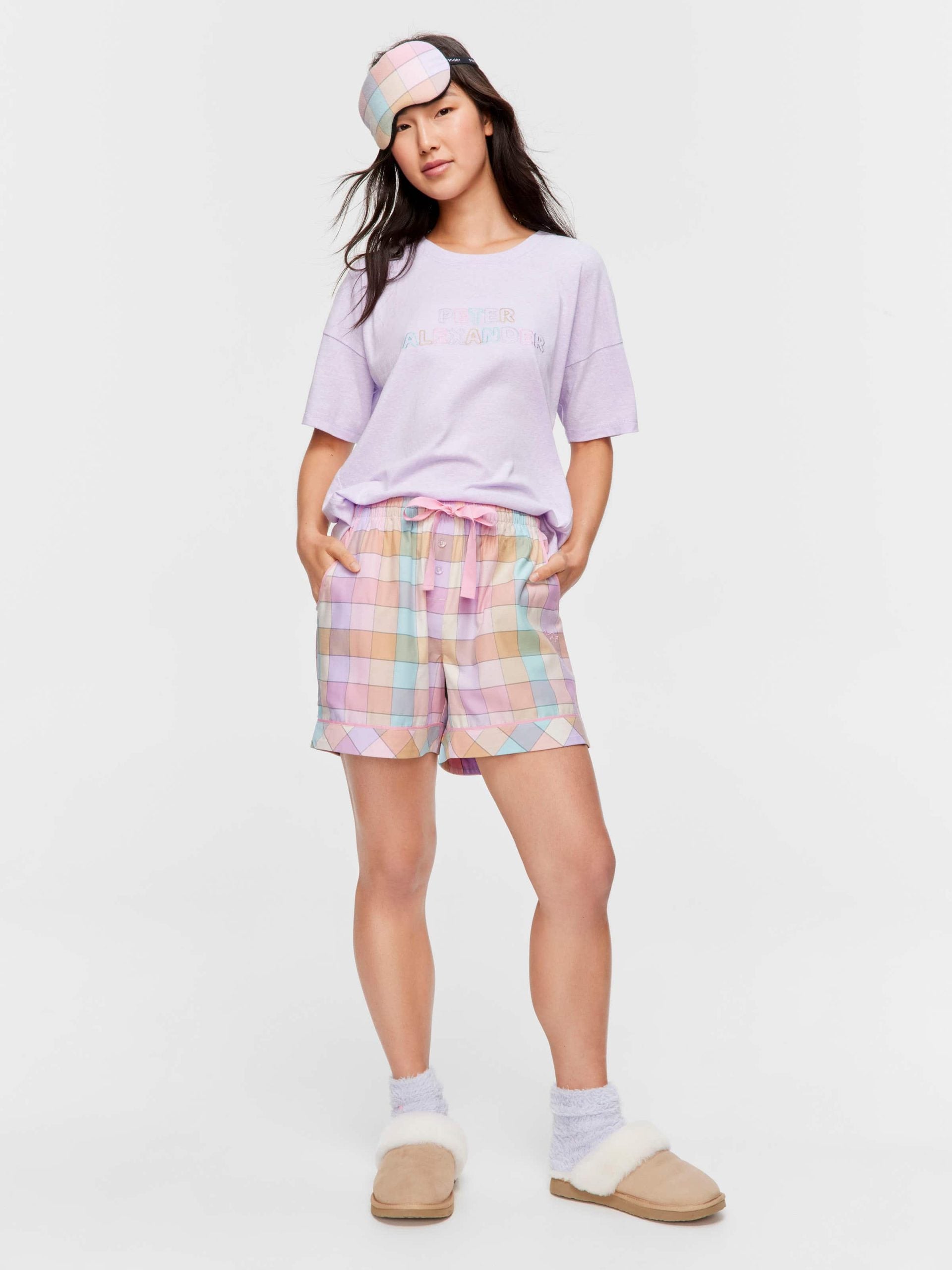 Pink Bold Check Mid Short multi