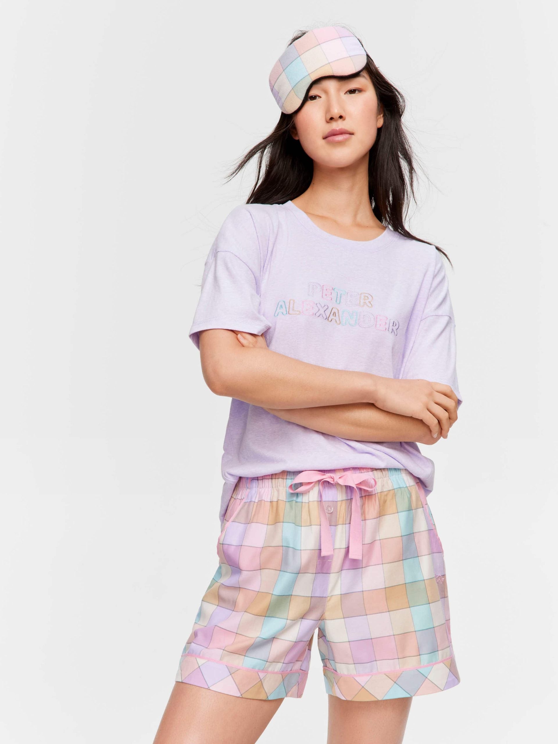 Pink Bold Check Mid Short multi