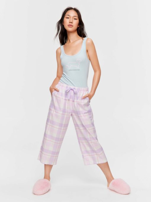 Lilac Check 3/4 Pj Pant multi