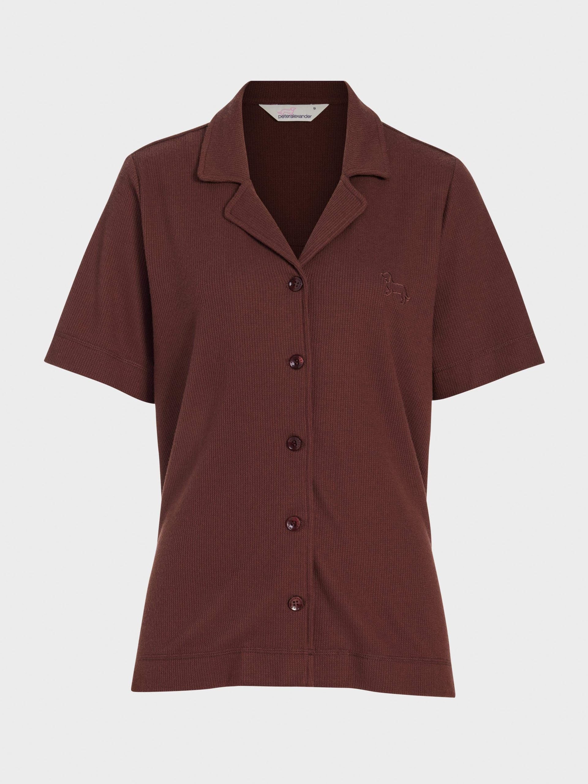 Chocolate Soft Waffle Short Sleeve Shirt brown