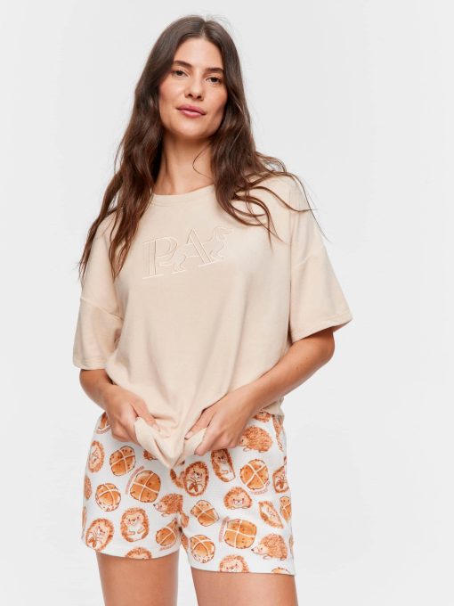 Caramel Plush P.A. Logo Oversized Tee caramel