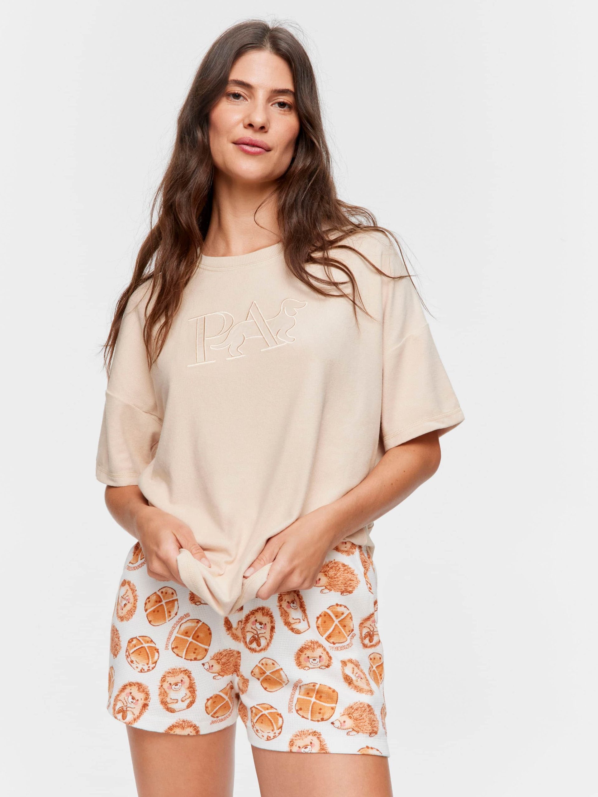 Caramel Plush P.A. Logo Oversized Tee caramel