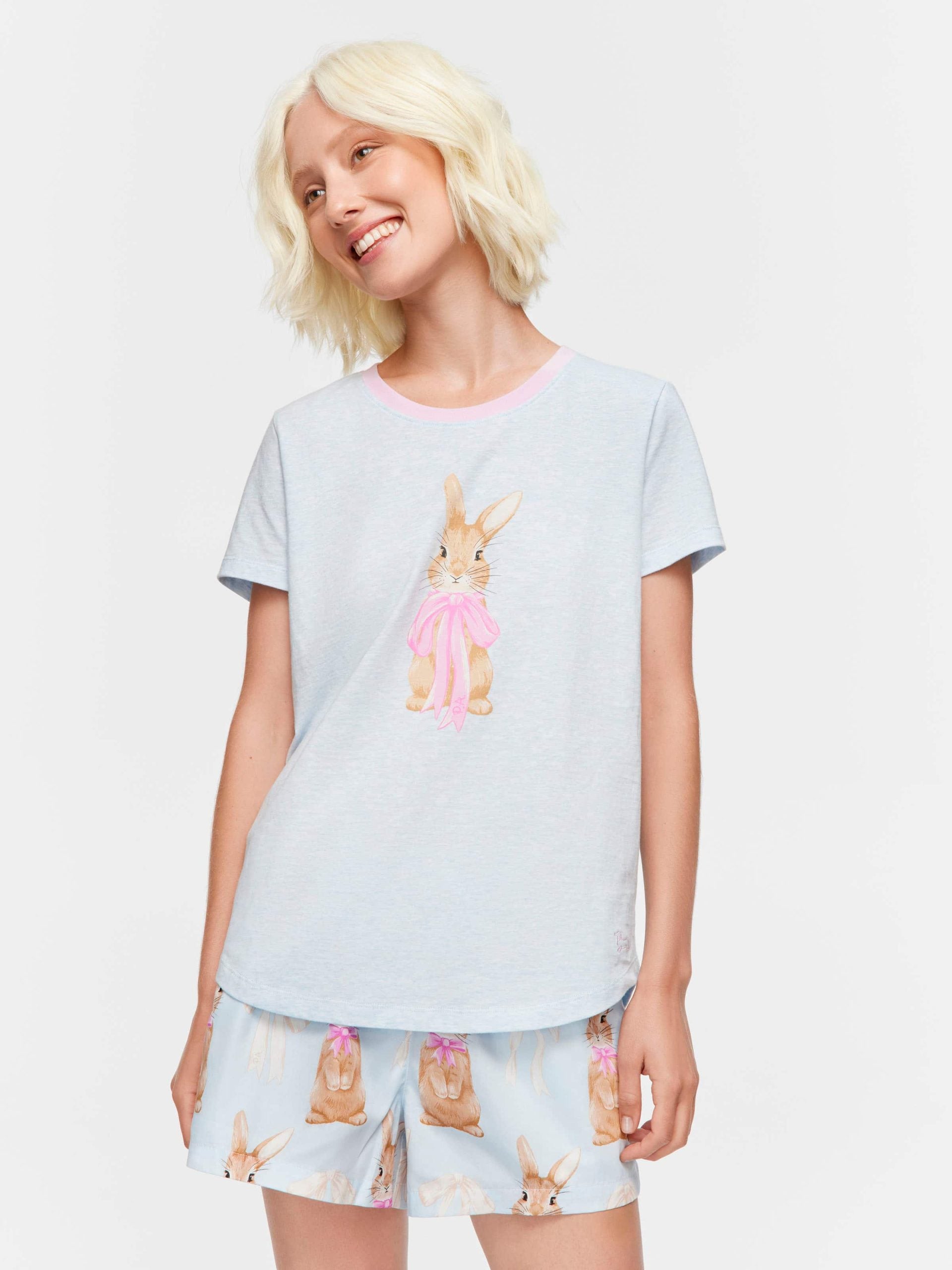 Bow Bunny Tee paleblue