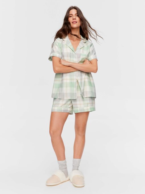 Mint Check Shortie Pj Set multi