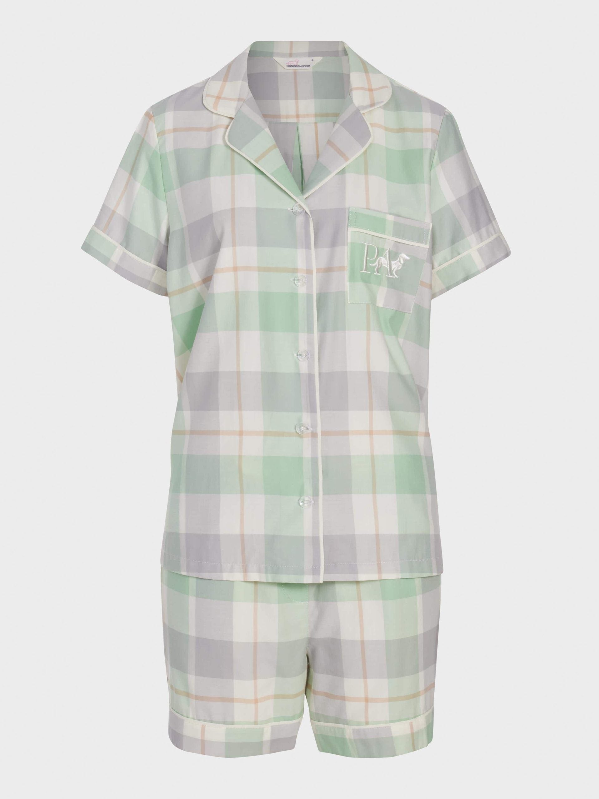 Mint Check Shortie Pj Set multi