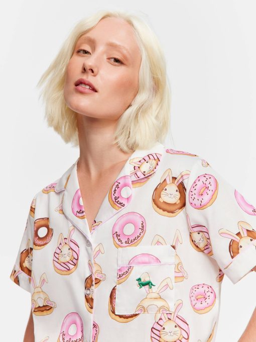Krispy Kreme Pink Bunnies Shortie Pj Set multi