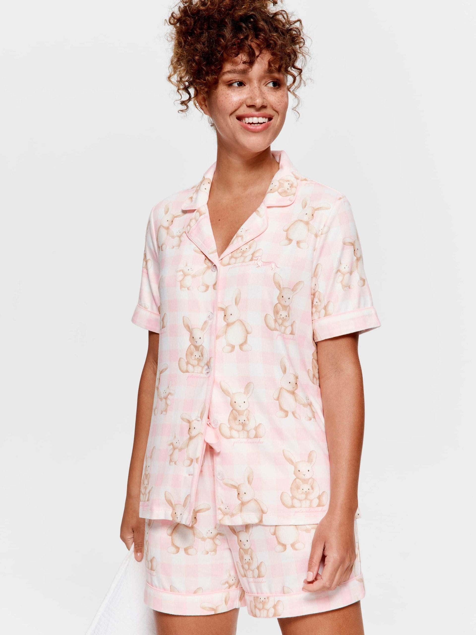 Soft Bunny Plush Shortie Pj Set multi
