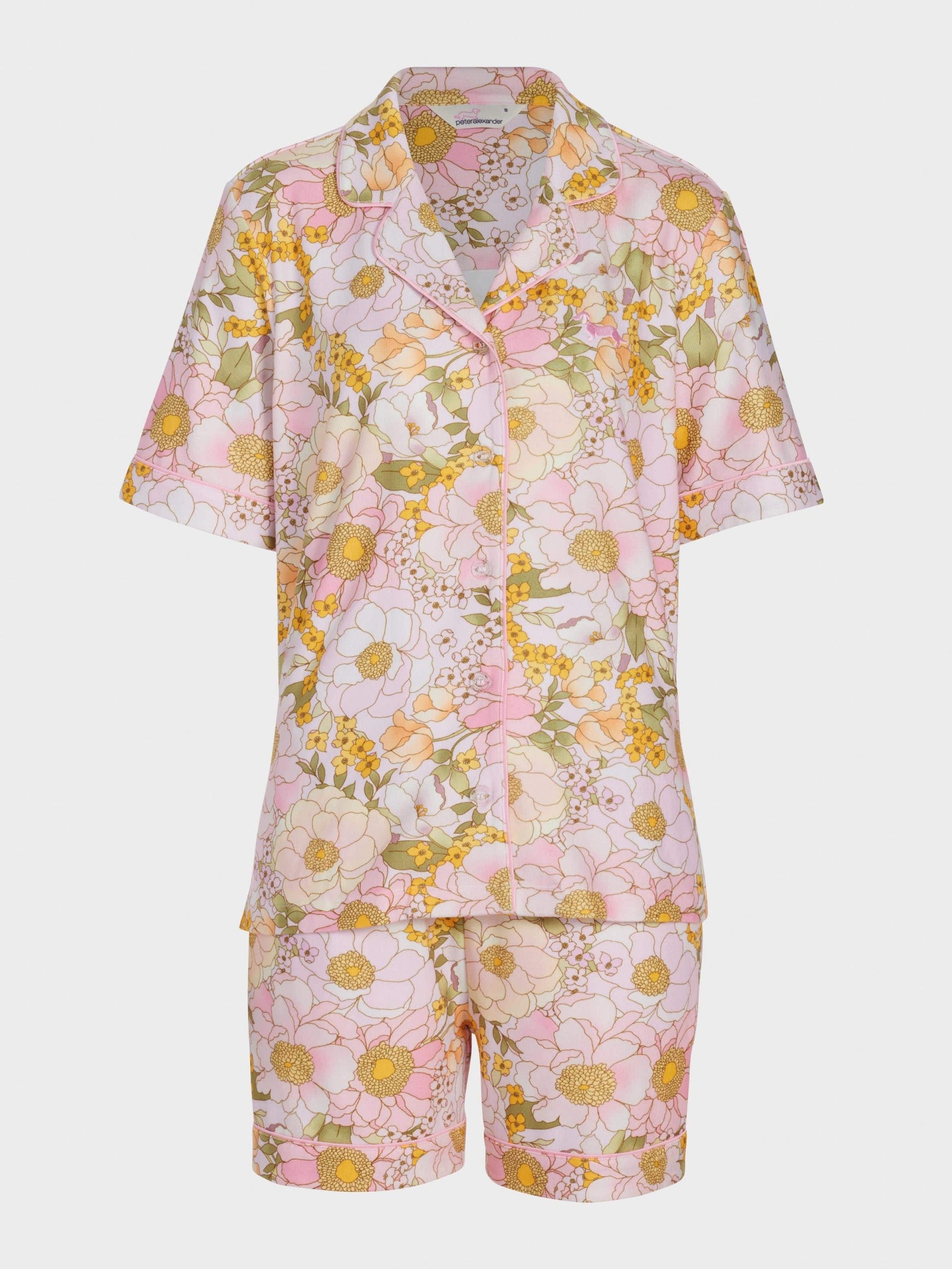 Pretty Floral Plush Shortie Pj Set multi