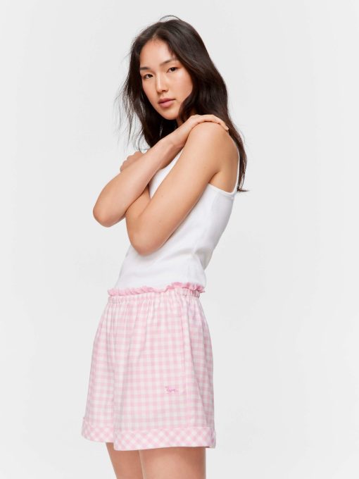 Pink Gingham Check Mid Short multi