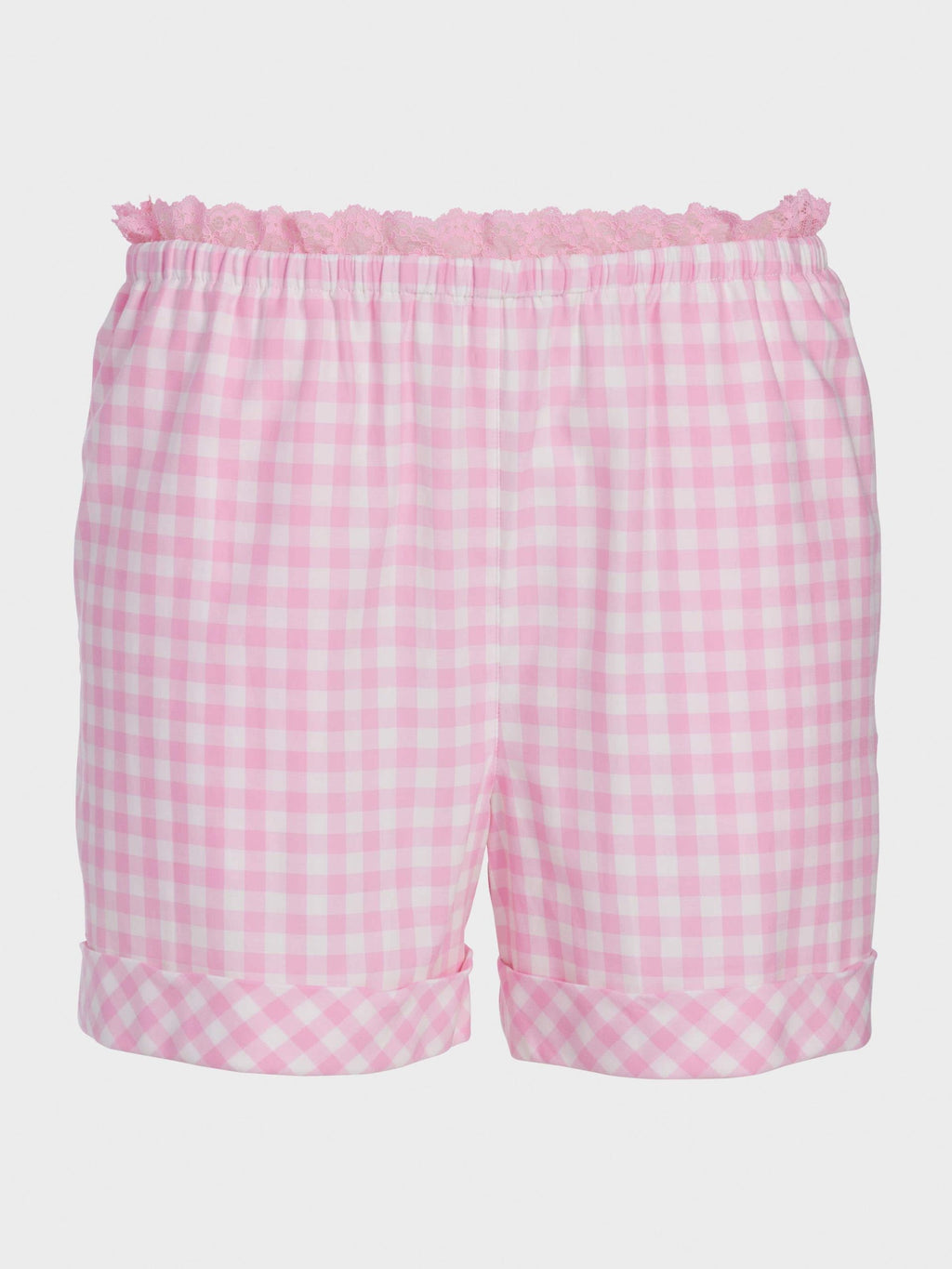 Pink Gingham Check Mid Short multi