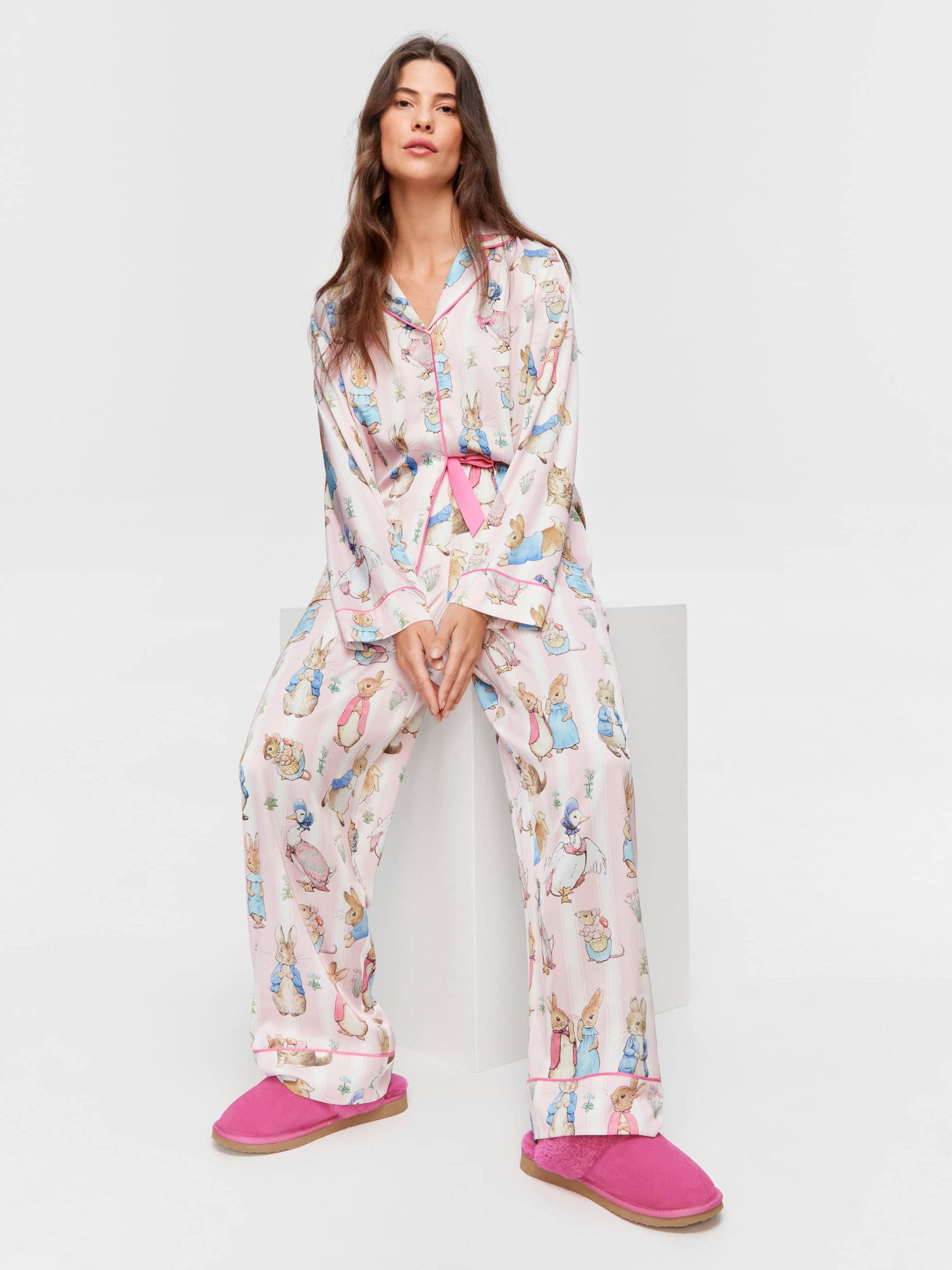Peter Rabbit Satin Long Sleeve Pj Set multi
