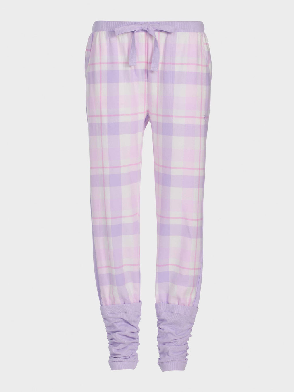 Lilac Check Flannelette Legwarmer Pj Pant multi