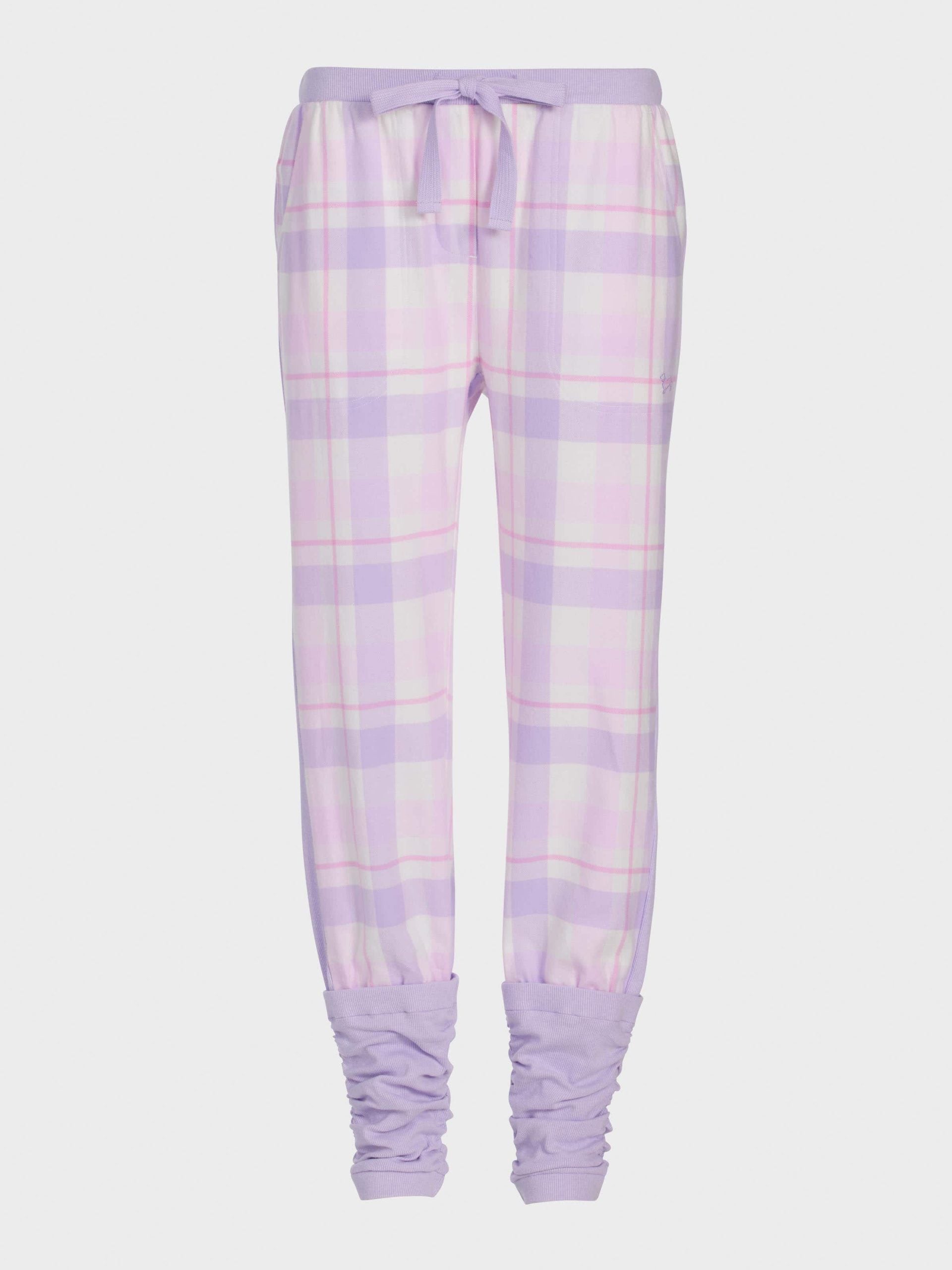 Lilac Check Flannelette Legwarmer Pj Pant multi