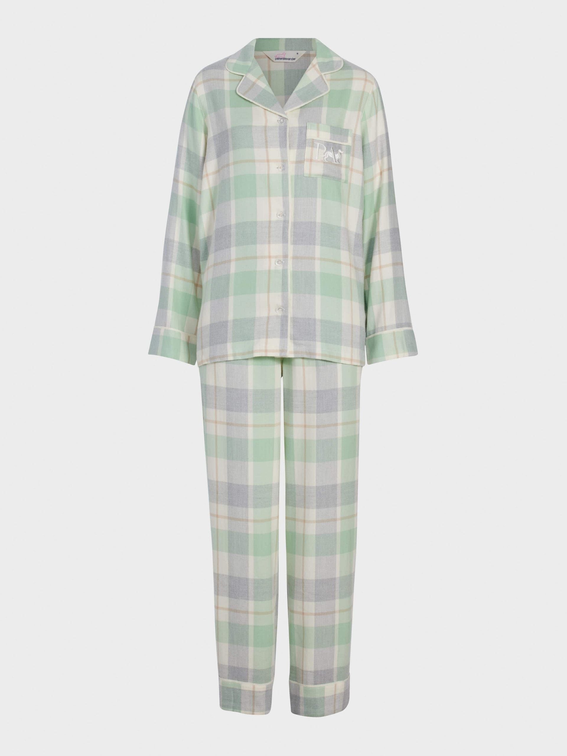 Mint Check Bamboo Flannelette Classic Pj Set multi