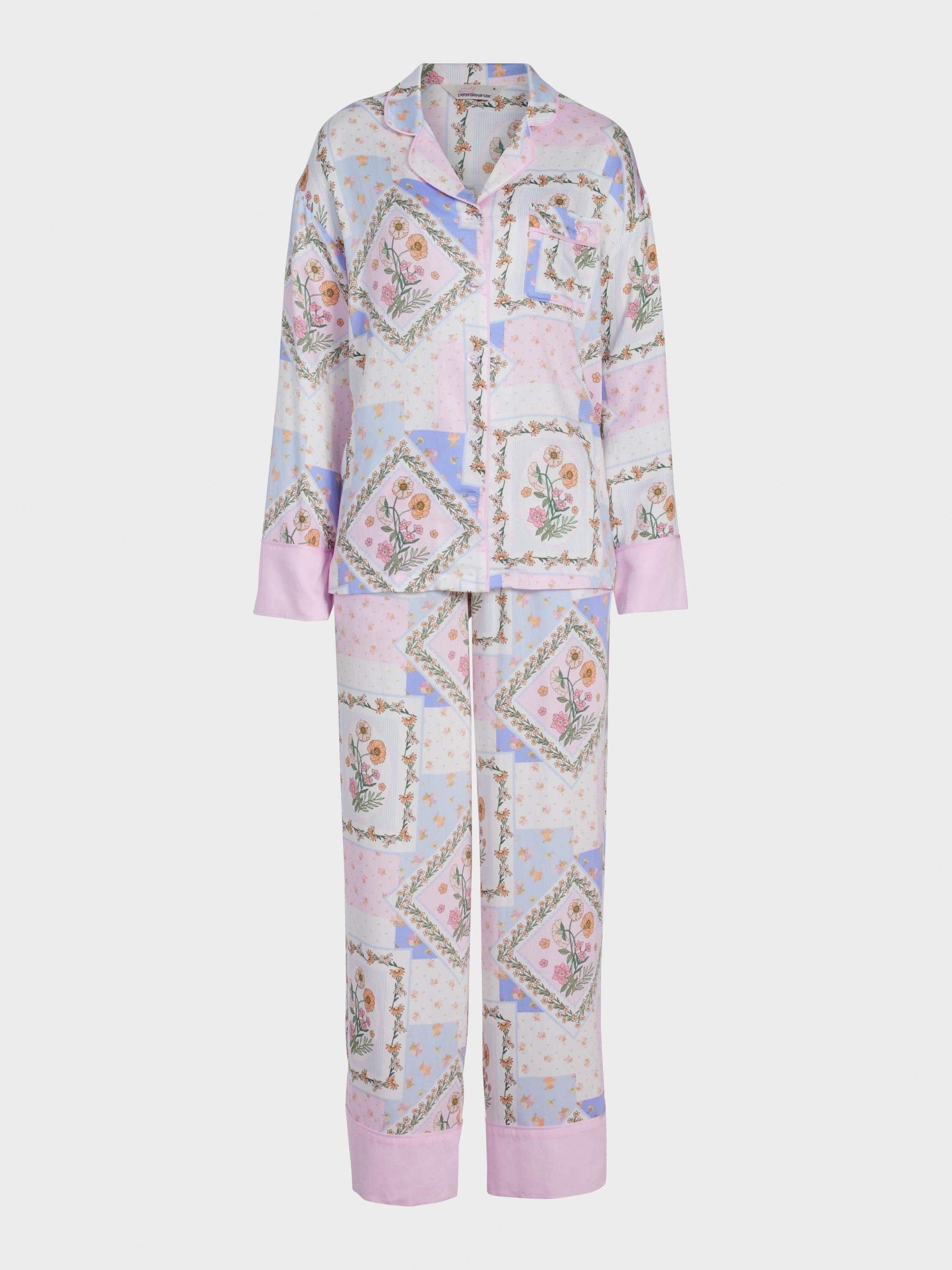 Floral Scarf Print Long Pj Set multi