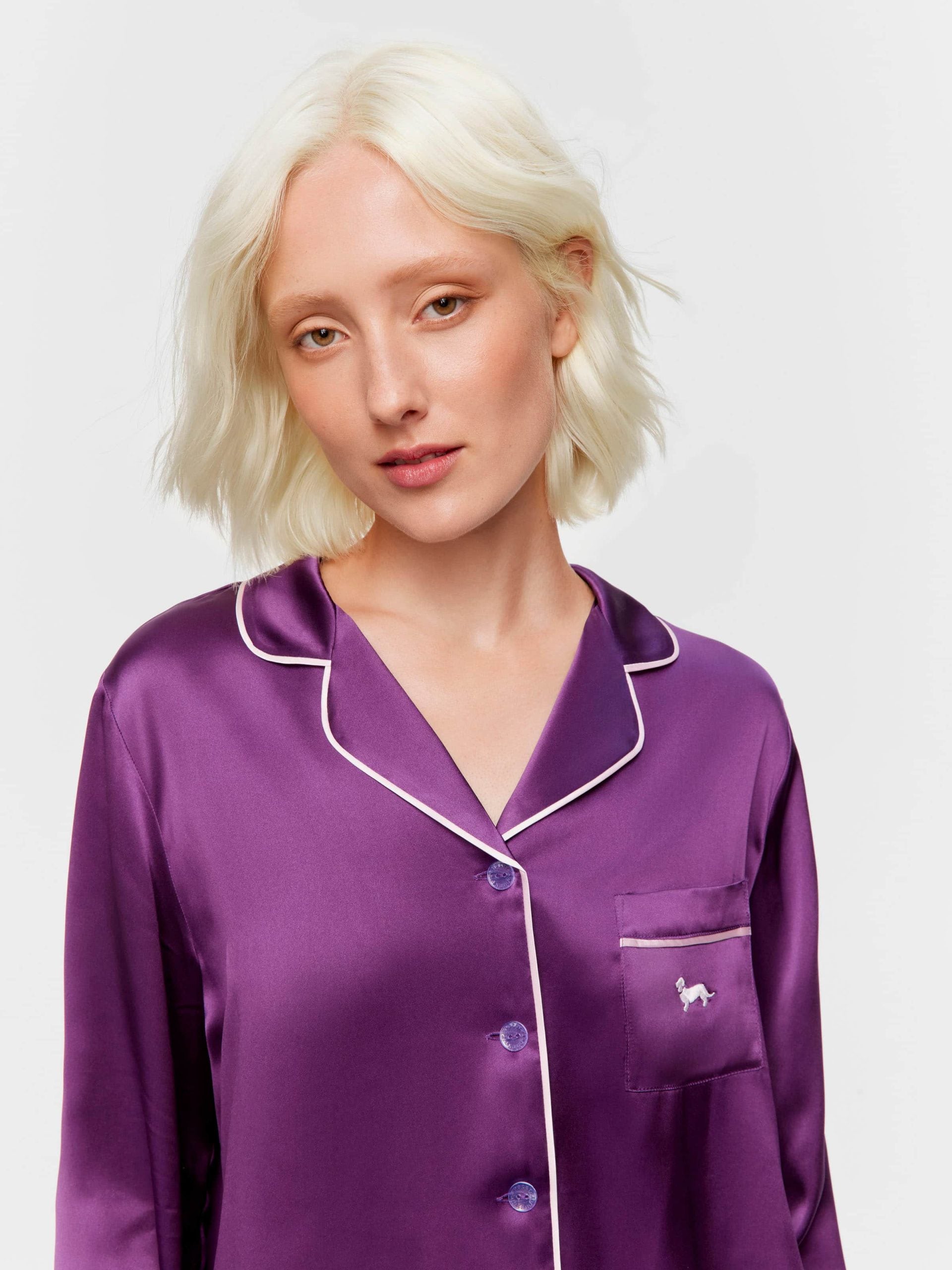 Plum Mulberry Silk Long Pj Set multi