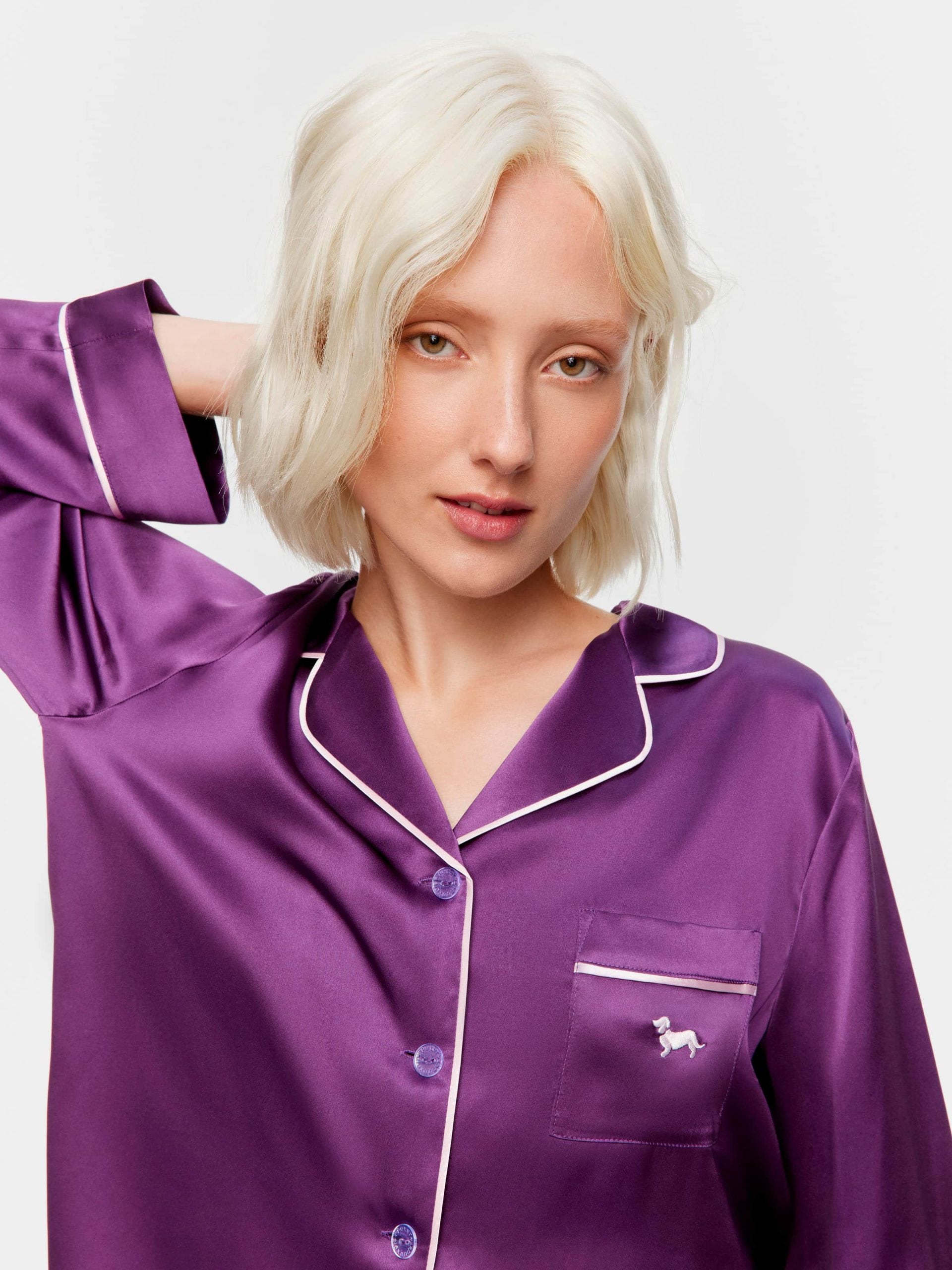 Plum Mulberry Silk Long Pj Set multi