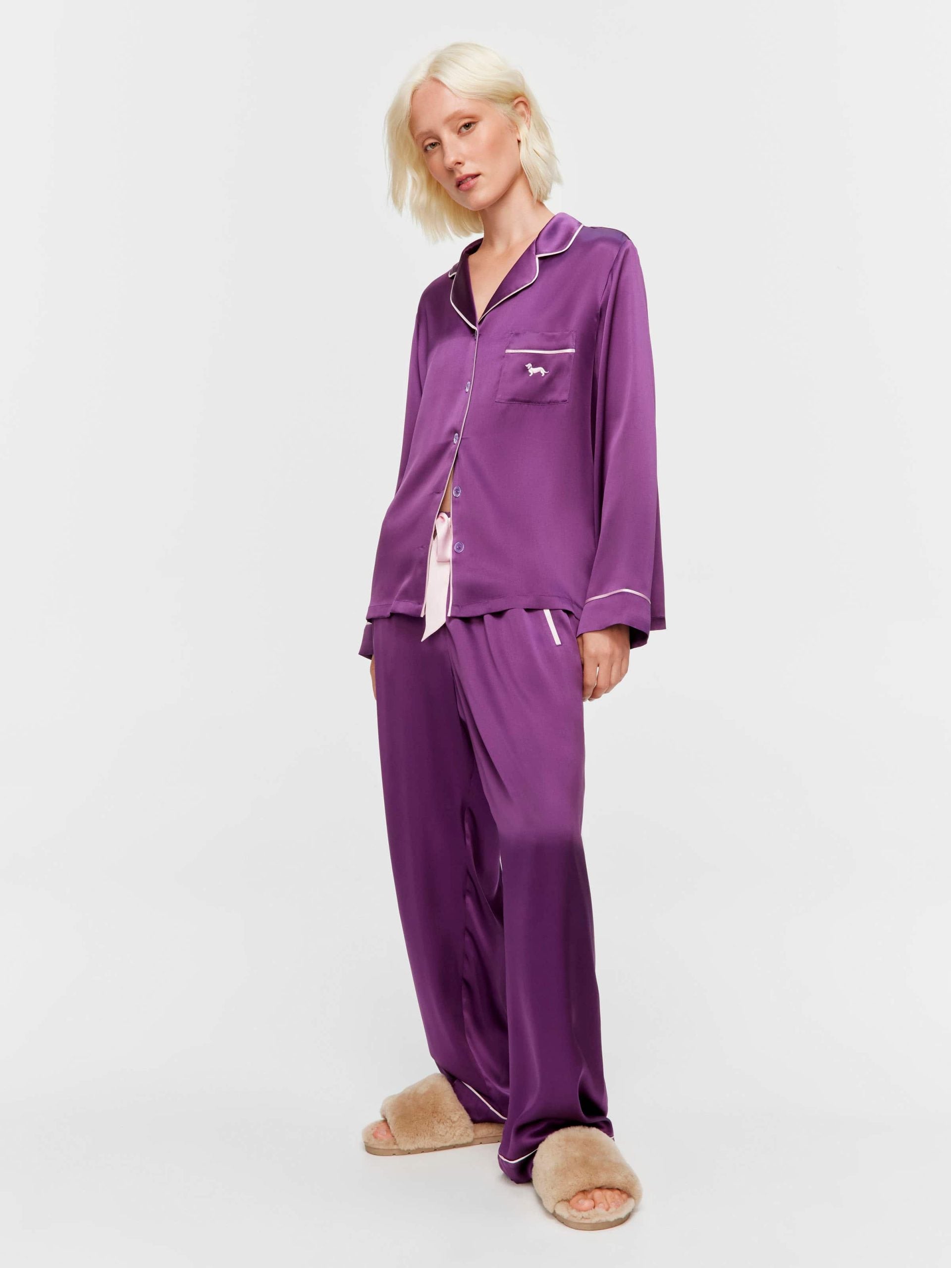 Plum Mulberry Silk Long Pj Set multi