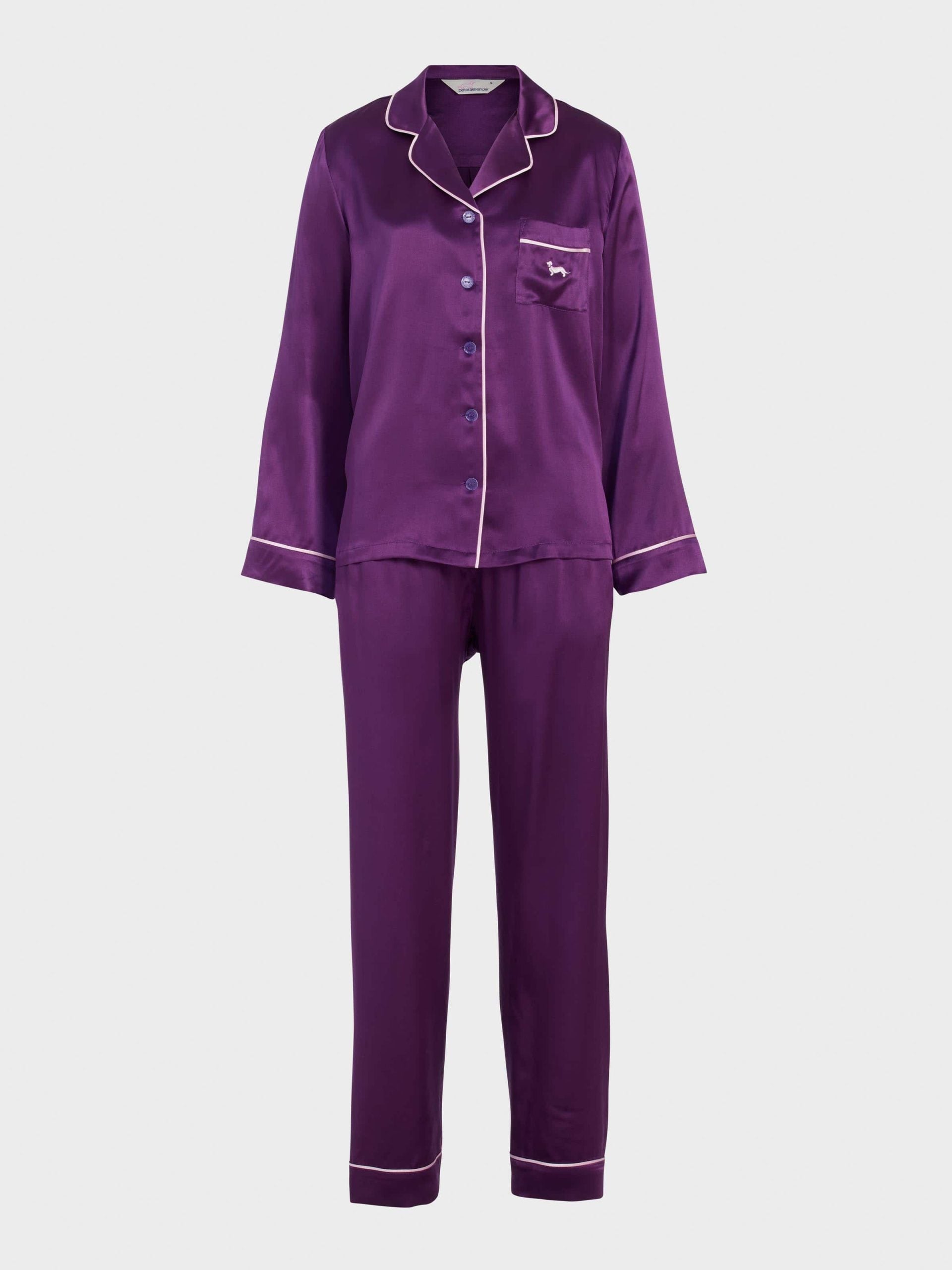 Plum Mulberry Silk Long Pj Set multi