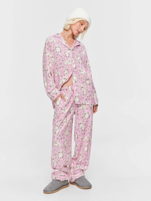 Toile Bunny Bamboo Flannelette Long Pj Set multi