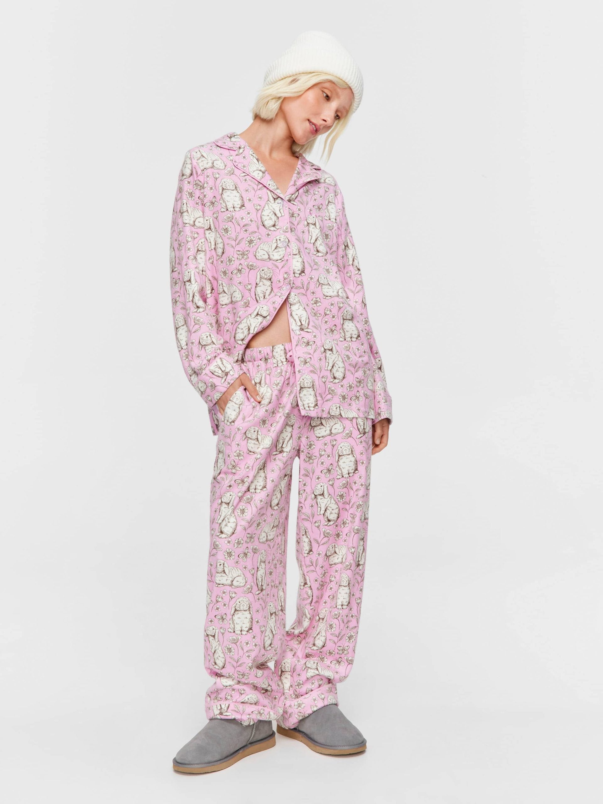 Toile Bunny Bamboo Flannelette Long Pj Set multi