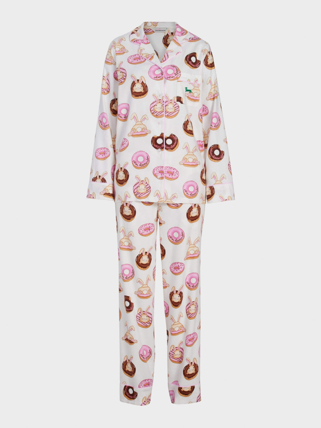 Krispy Kreme Pink Bunnies Bamboo Flannelette Long Pj Set multi