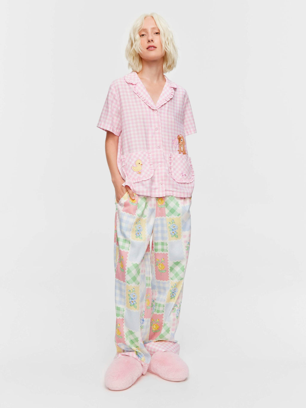 Pink Gingham Short Sleeve Shirt multi