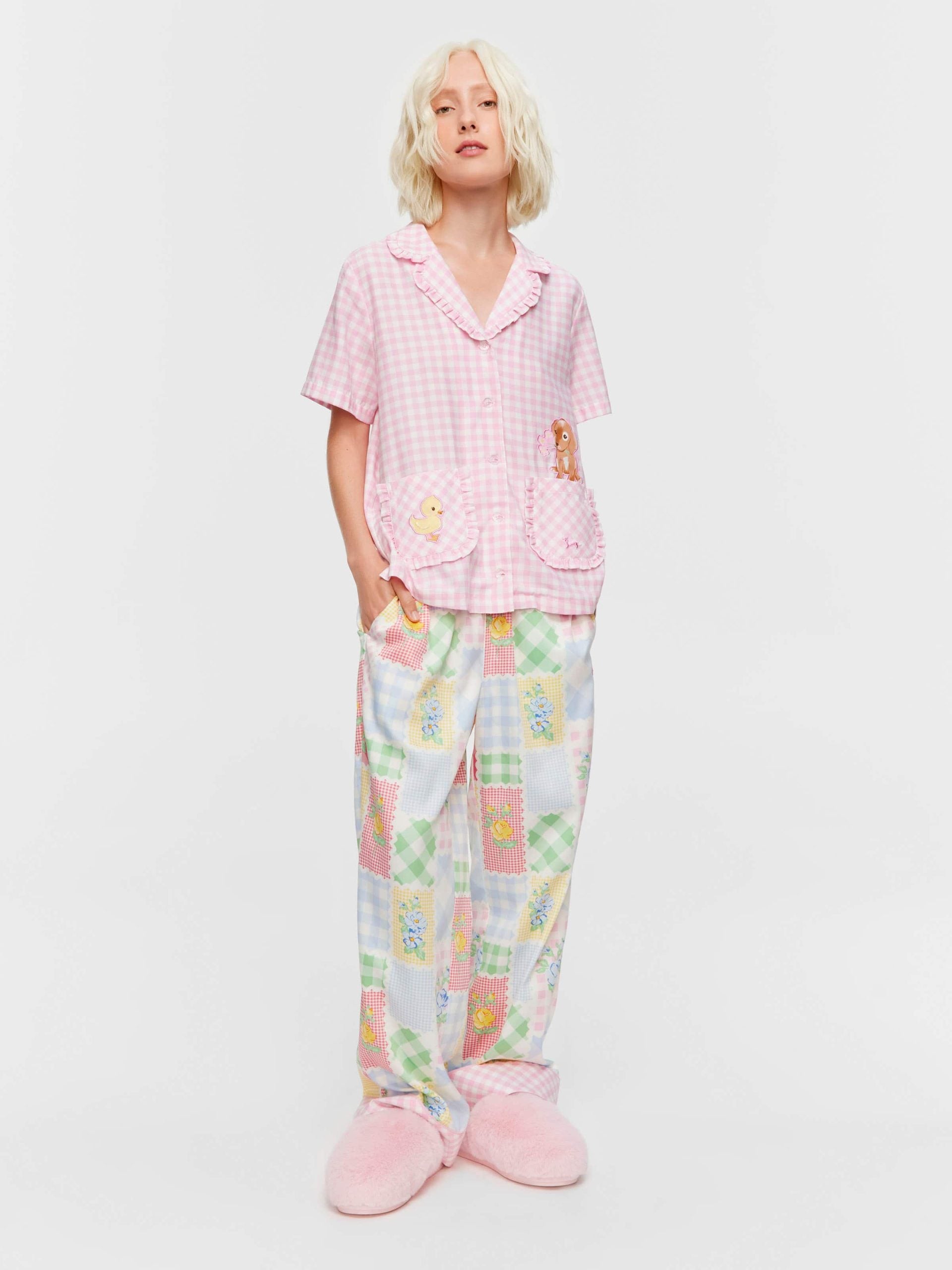 Pink Gingham Short Sleeve Shirt multi