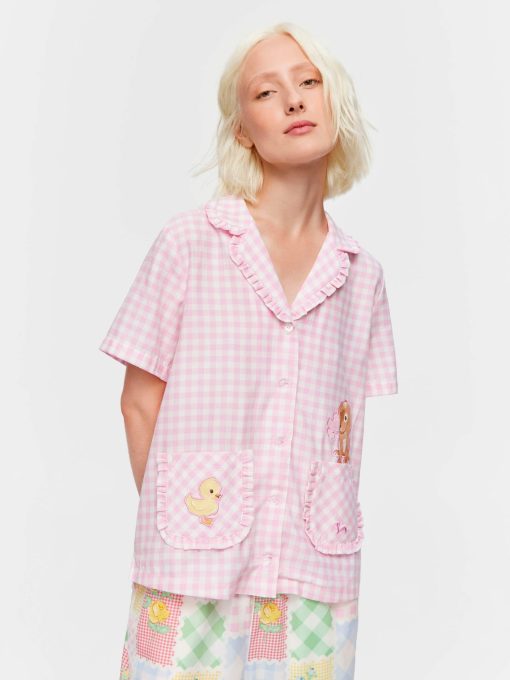 Pink Gingham Short Sleeve Shirt multi
