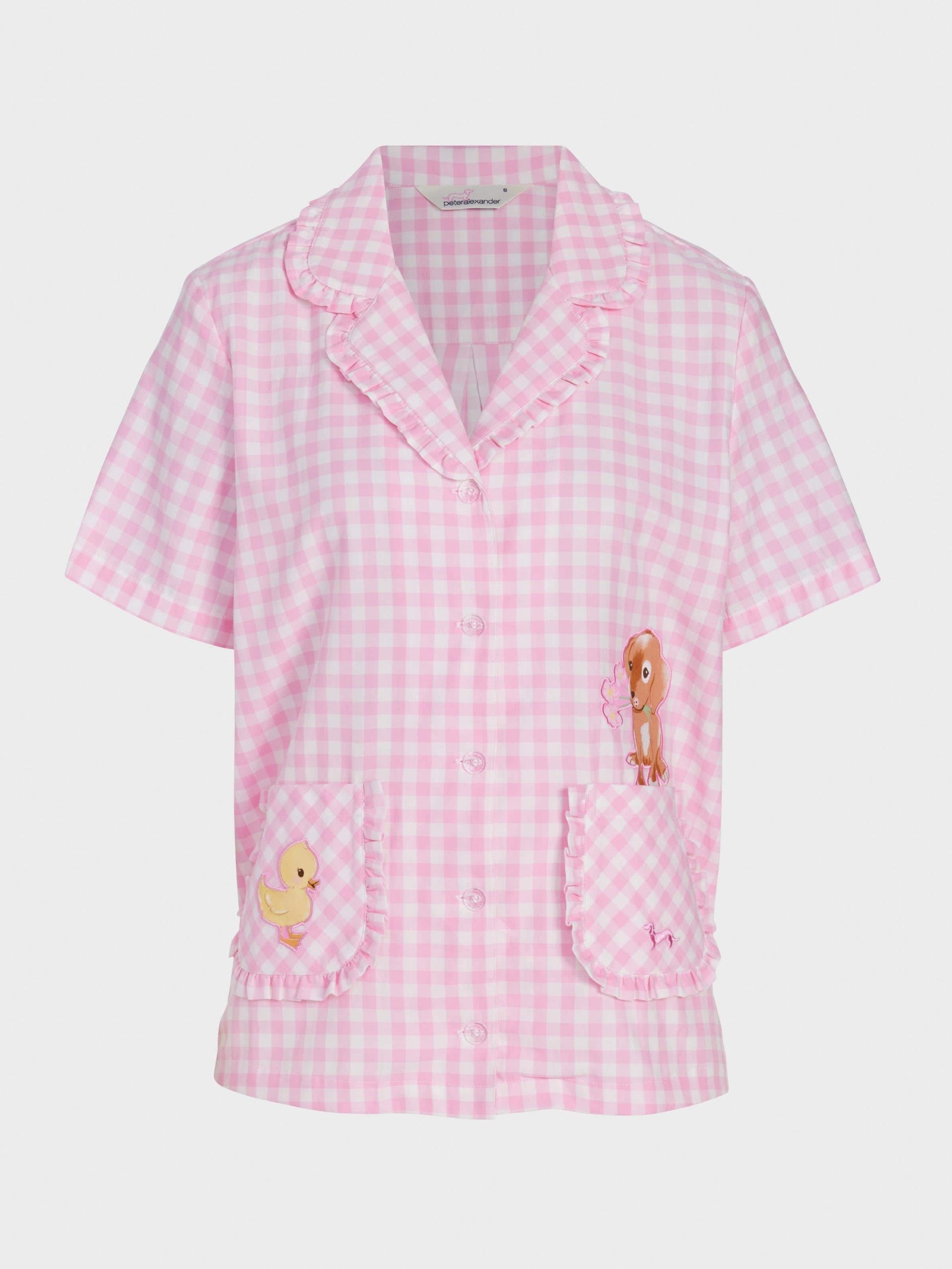 Pink Gingham Short Sleeve Shirt multi