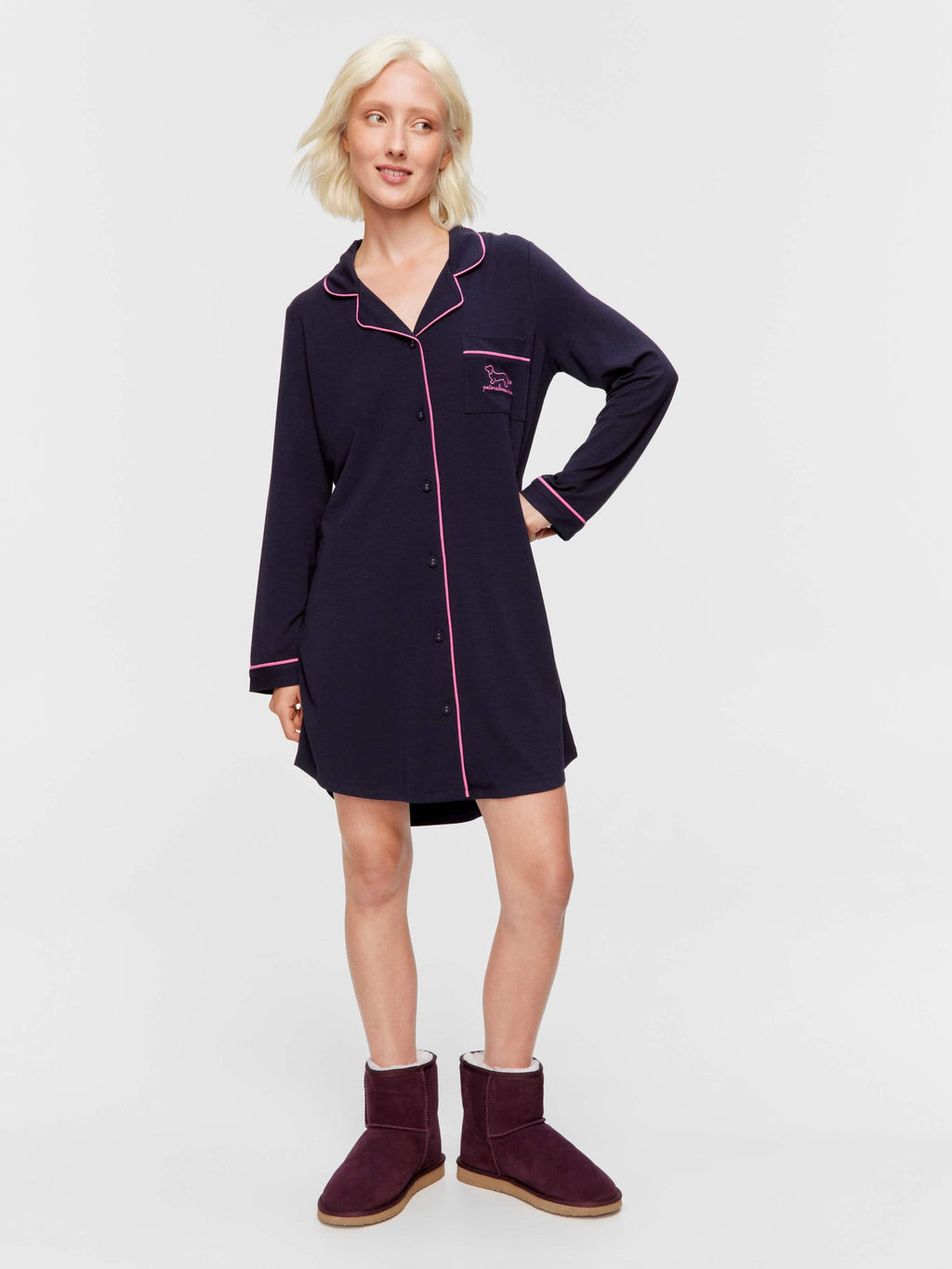 Cosy Classic Bamboo Knit Nightshirt ink