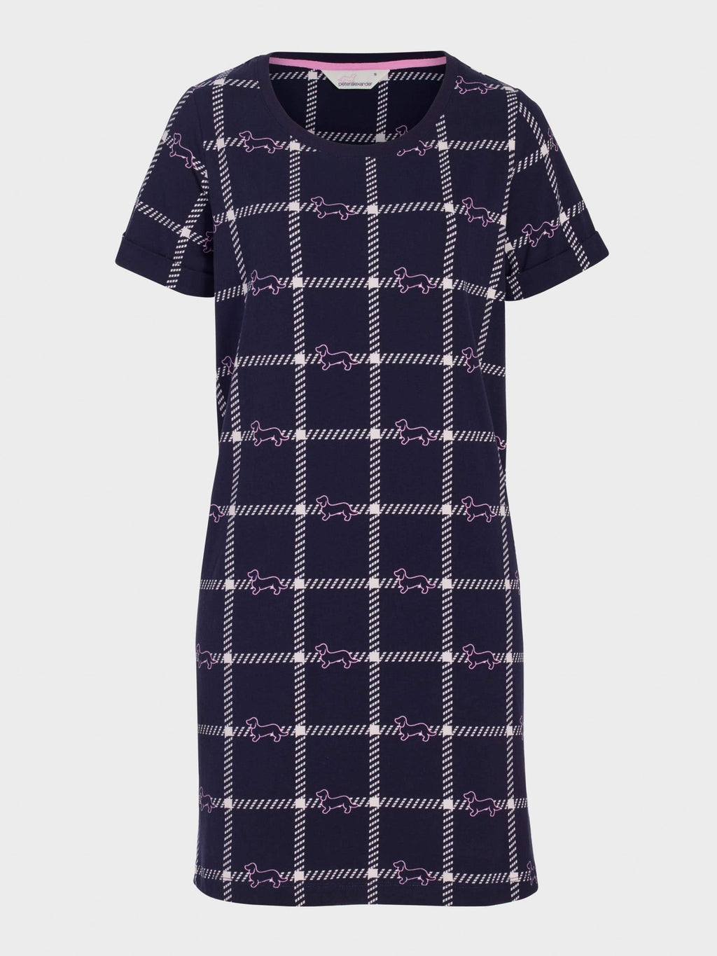 Penny Windowpane Sleep Tee navy