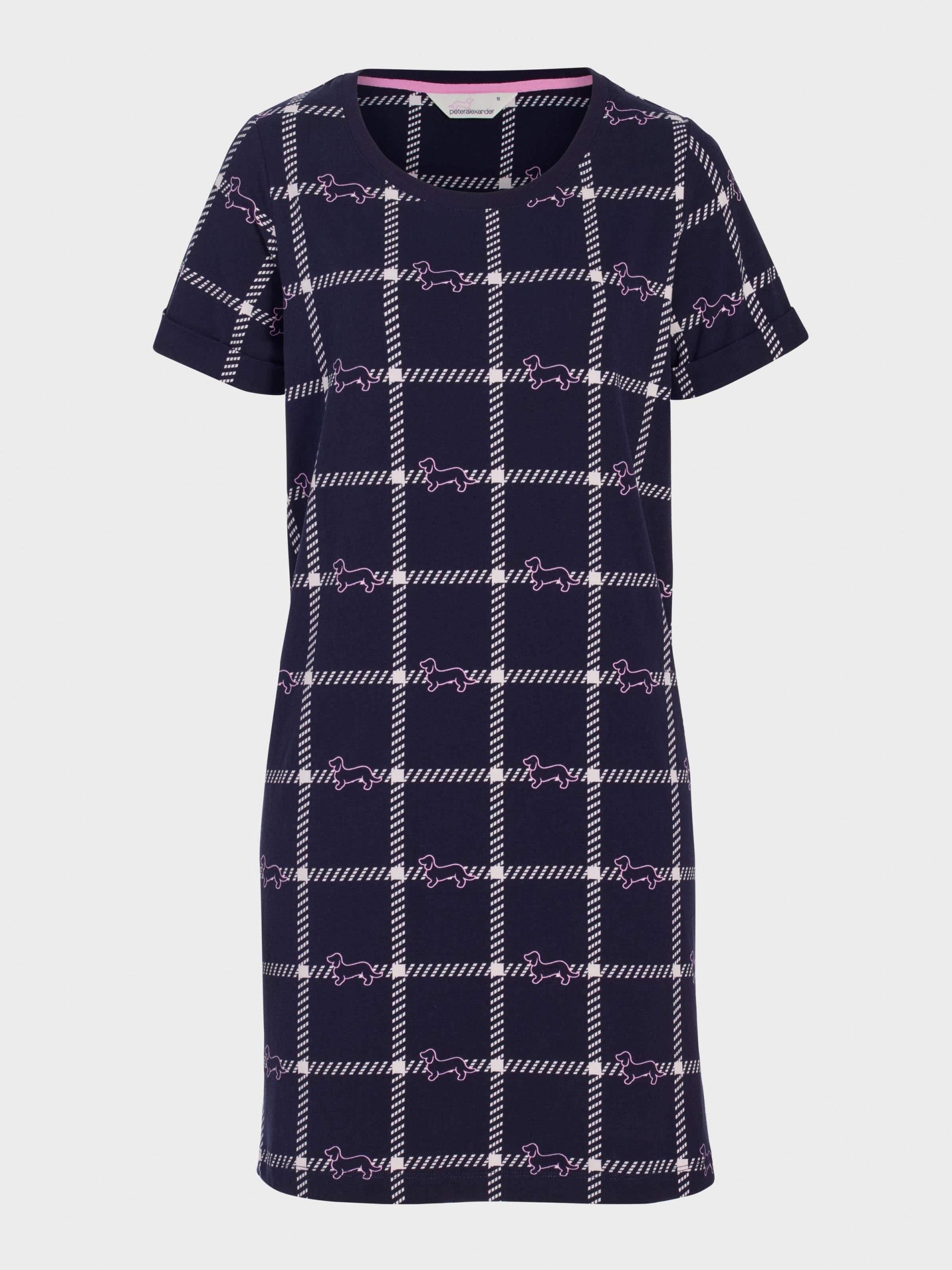 Penny Windowpane Sleep Tee navy