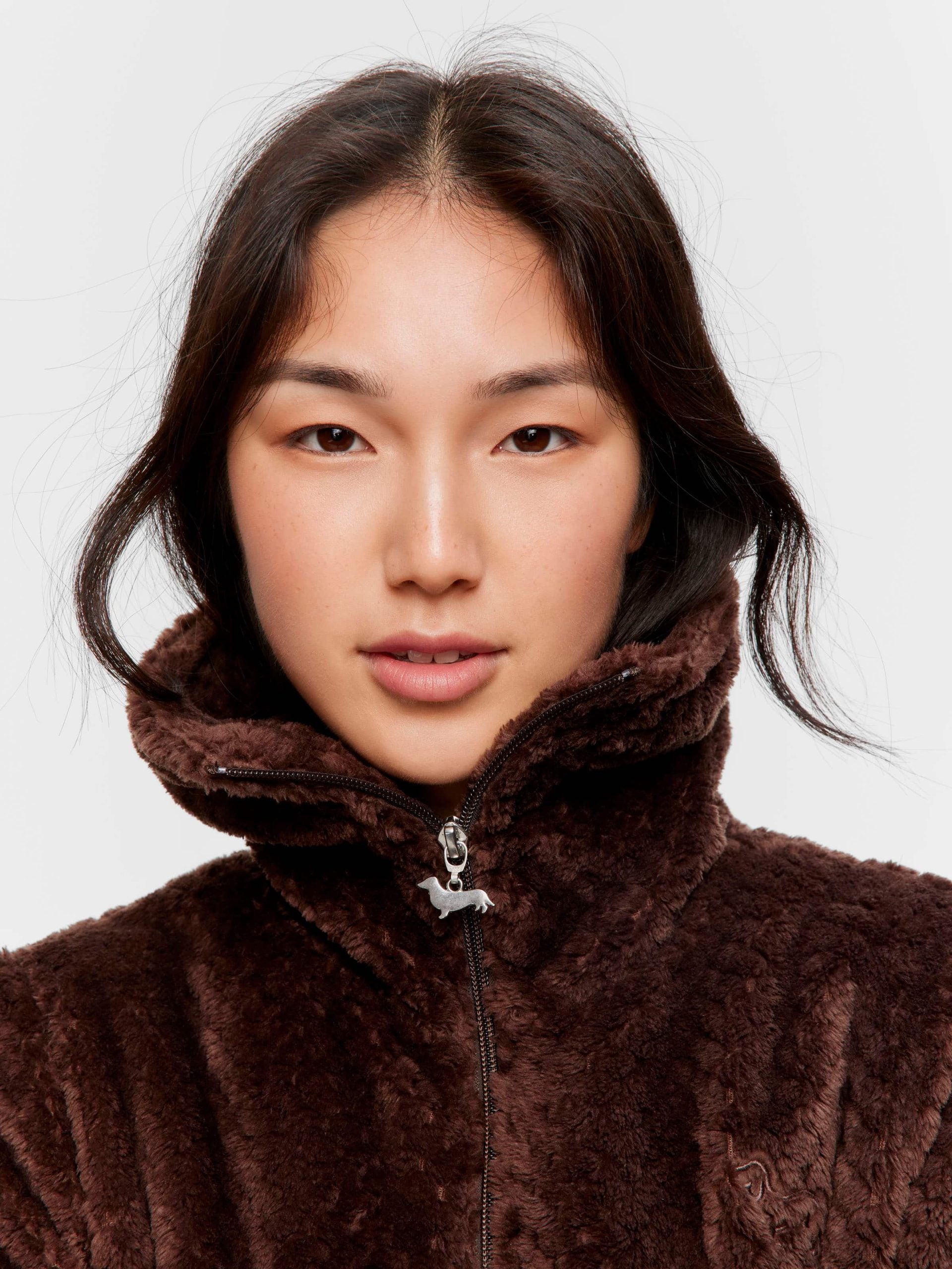 Chocolate Zip Front Fleece Gown chocolate