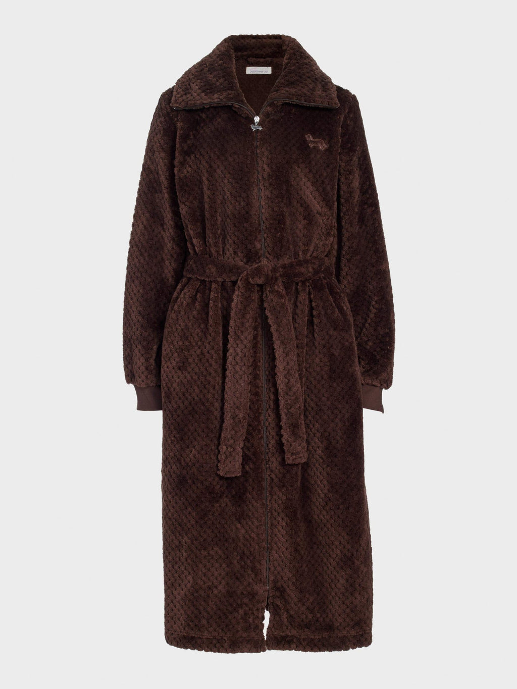Chocolate Zip Front Fleece Gown chocolate