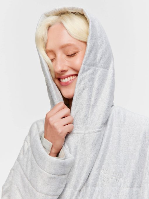 Quilted Hood Gown grey