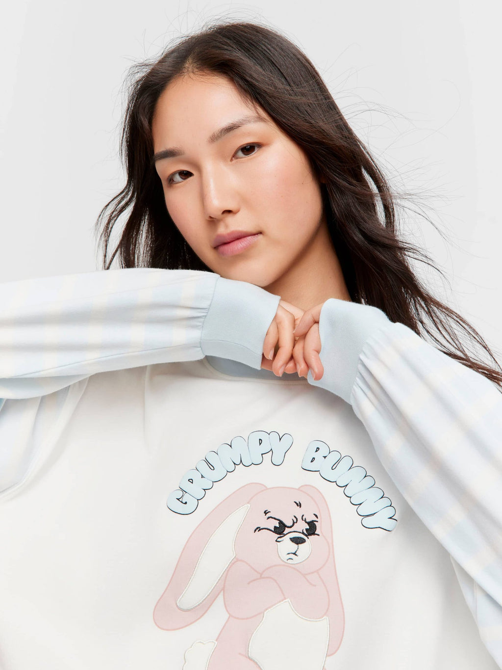 Grumpy Bunny Long Sleeve Sleep Tee cream
