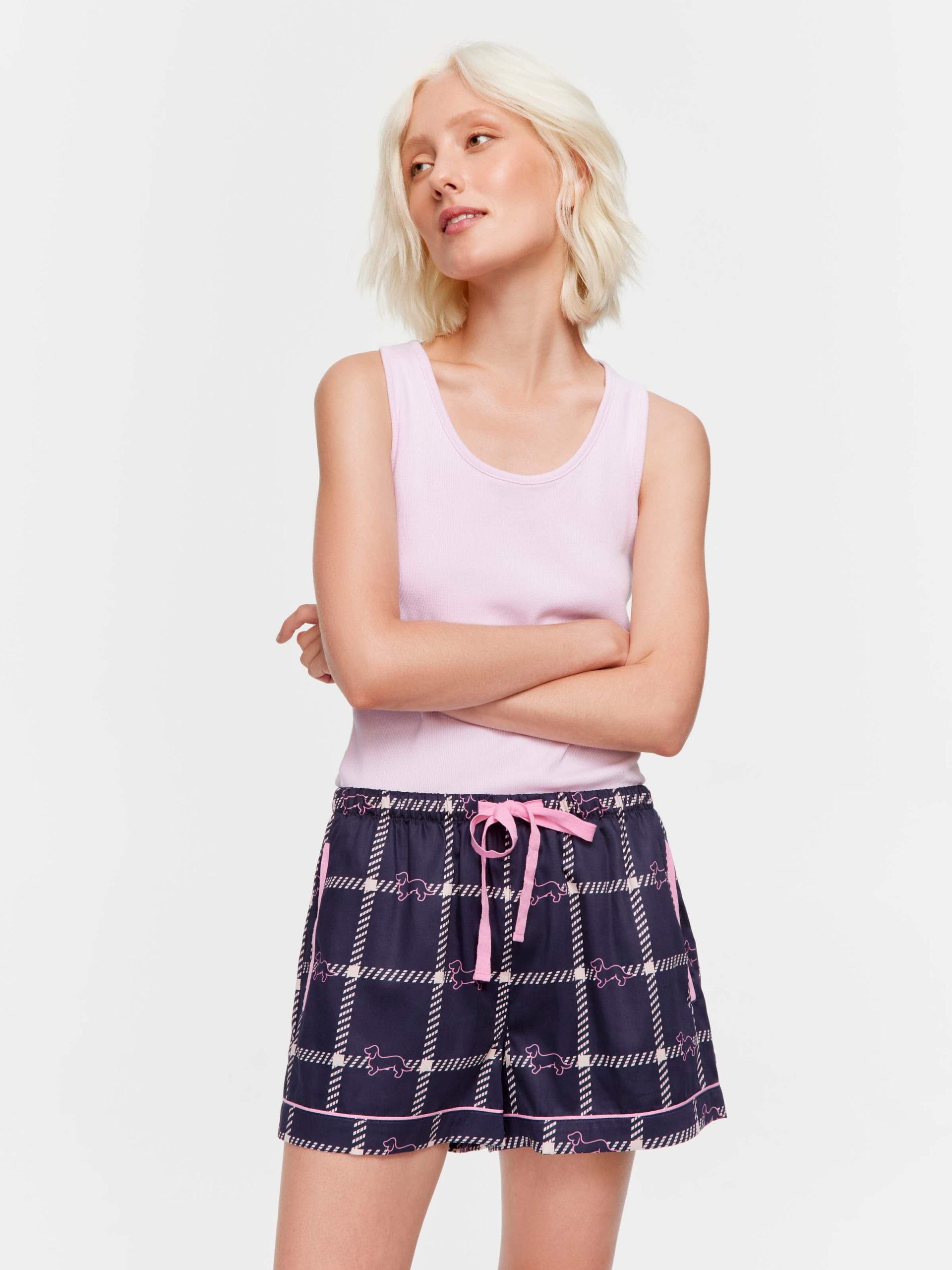 Penny Windowpane Tuxedo Mini Short multi