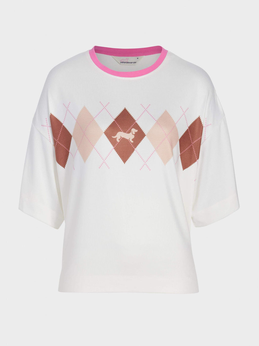 Argyle Plush Oversized Tee cream