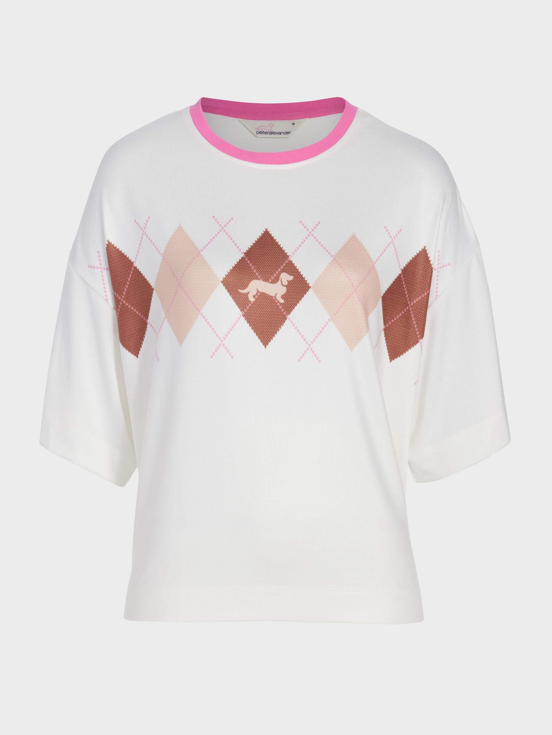 Argyle Plush Oversized Tee cream