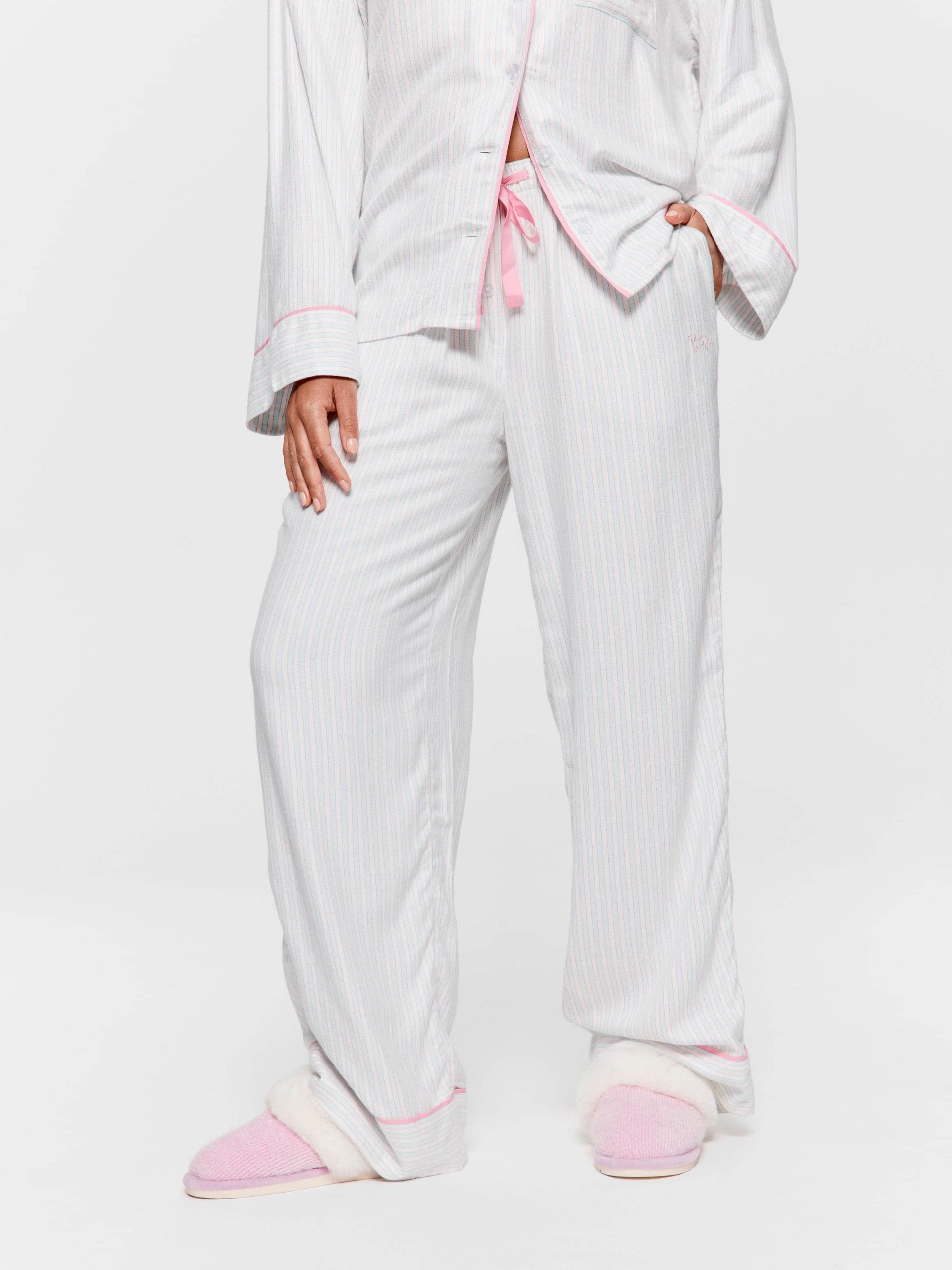 Mint Candy Stripe Viscose Flannelette Classic Pj Pant multi