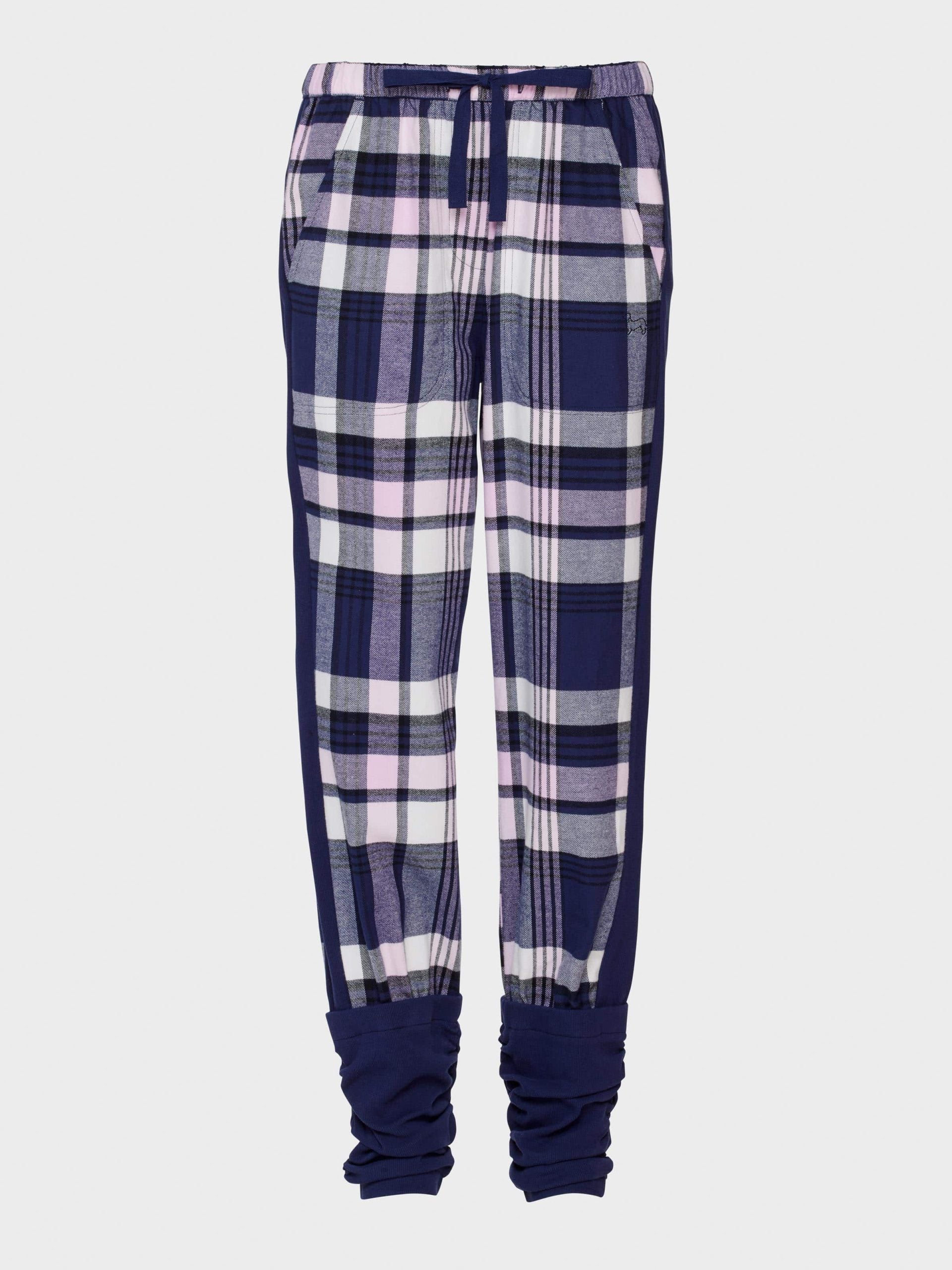 Navy Check Legwarmer Flannelette Pj Pant multi