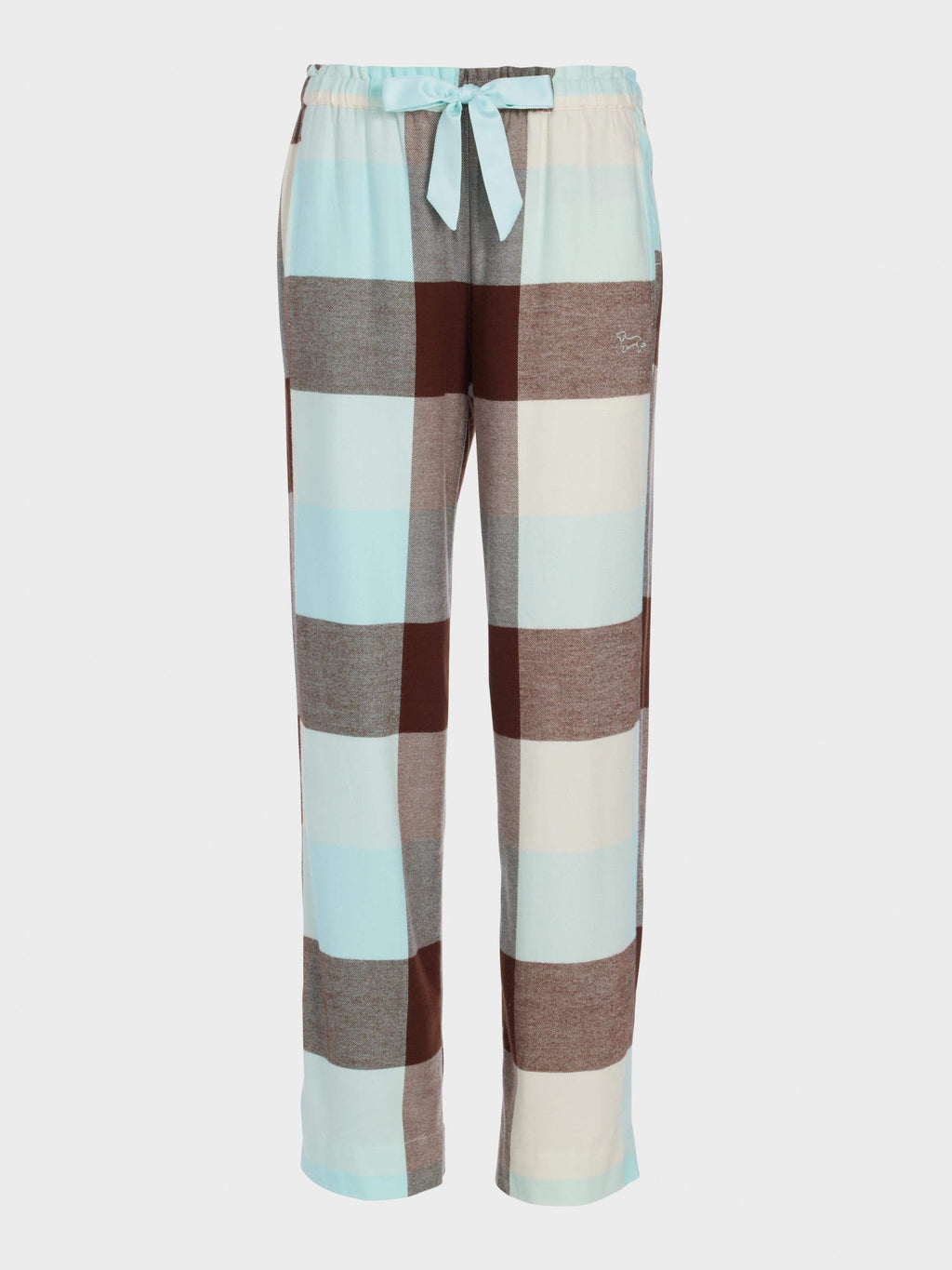 Mint Choc Check Bamboo Flannelette Wide Leg Pj Pant multi