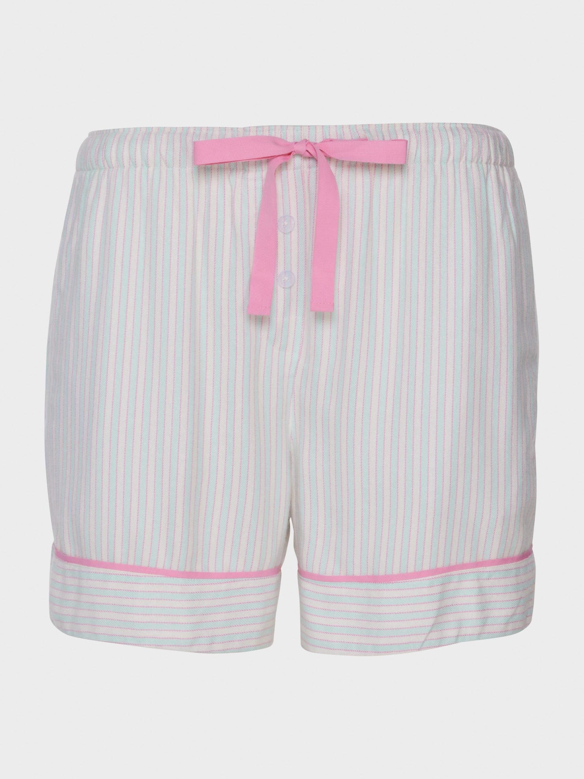 Mint Candy Stripe Viscose Flannelette Mini Tux Short multi