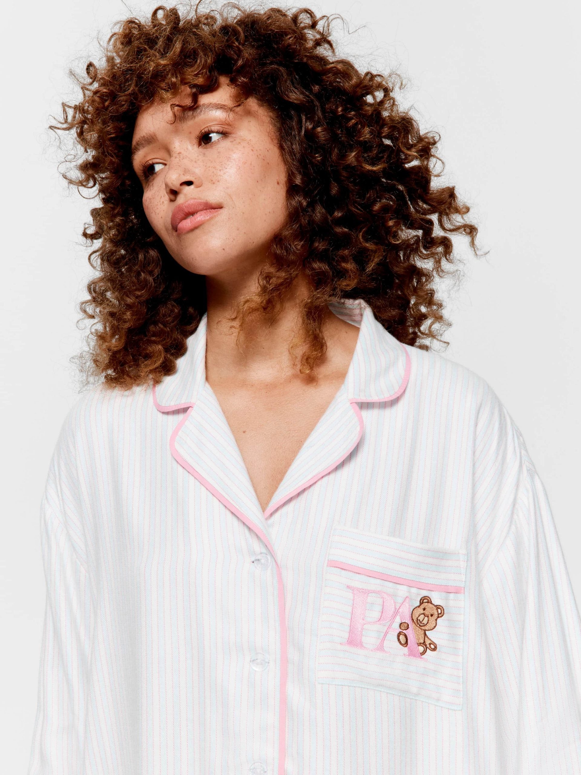 Mint Candy Stripe Viscose Flannelette Long Sleeve Shirt multi